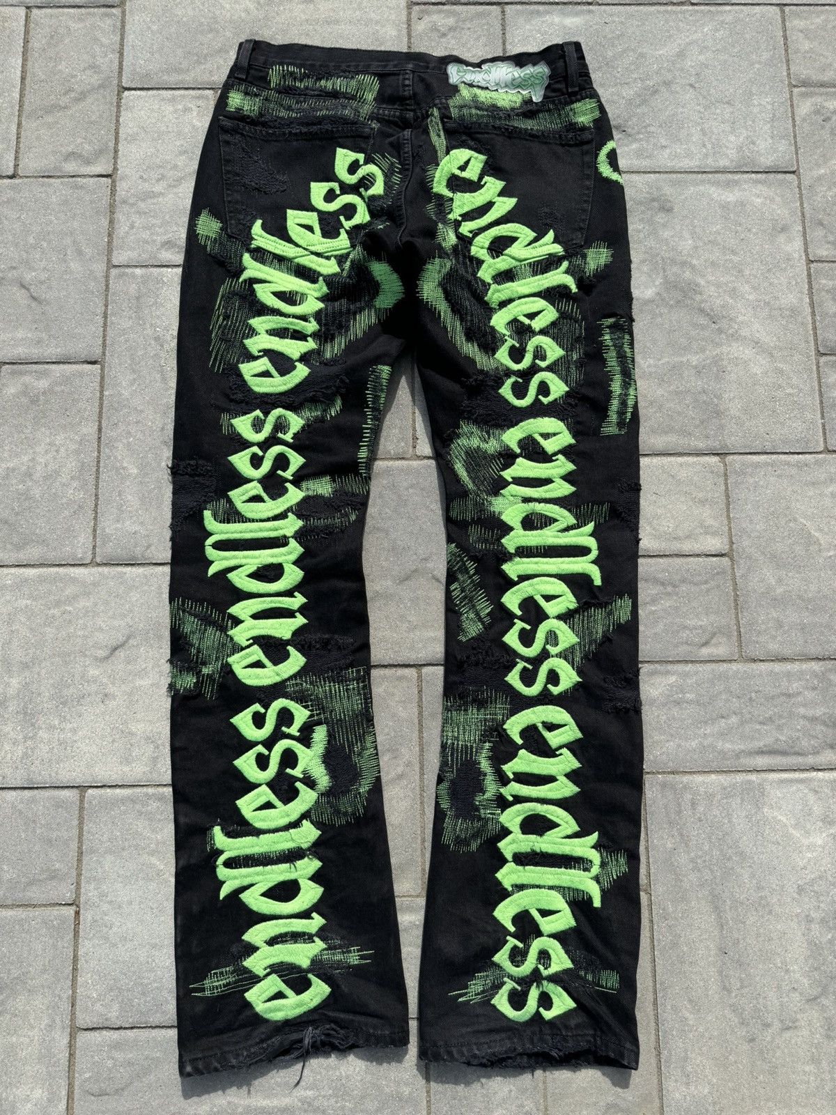 image of Endless Black/green Denim, Men's (Size 32)