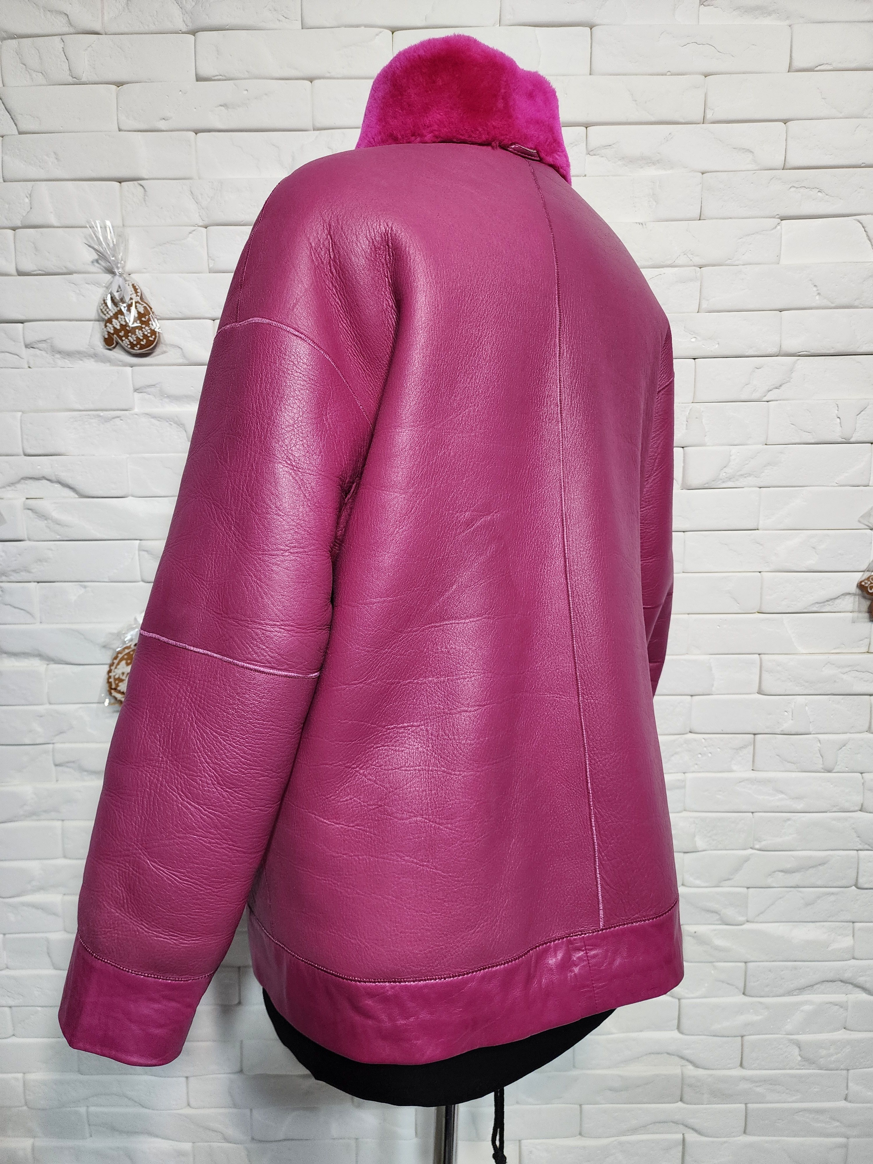 Furla Pink Women's Sheepskin Jacket: Genuine Fur Coat. Size L / US 10 / IT 46 - 4 Thumbnail