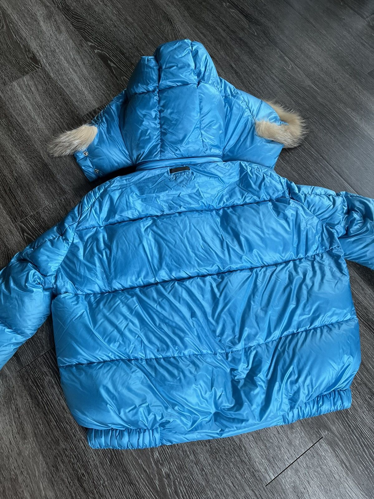 Prada NEW Prada Blue Anice Piumino Feathered Hooded Puffer Jacket Size US XS / EU 42 / 0 - 8 Thumbnail