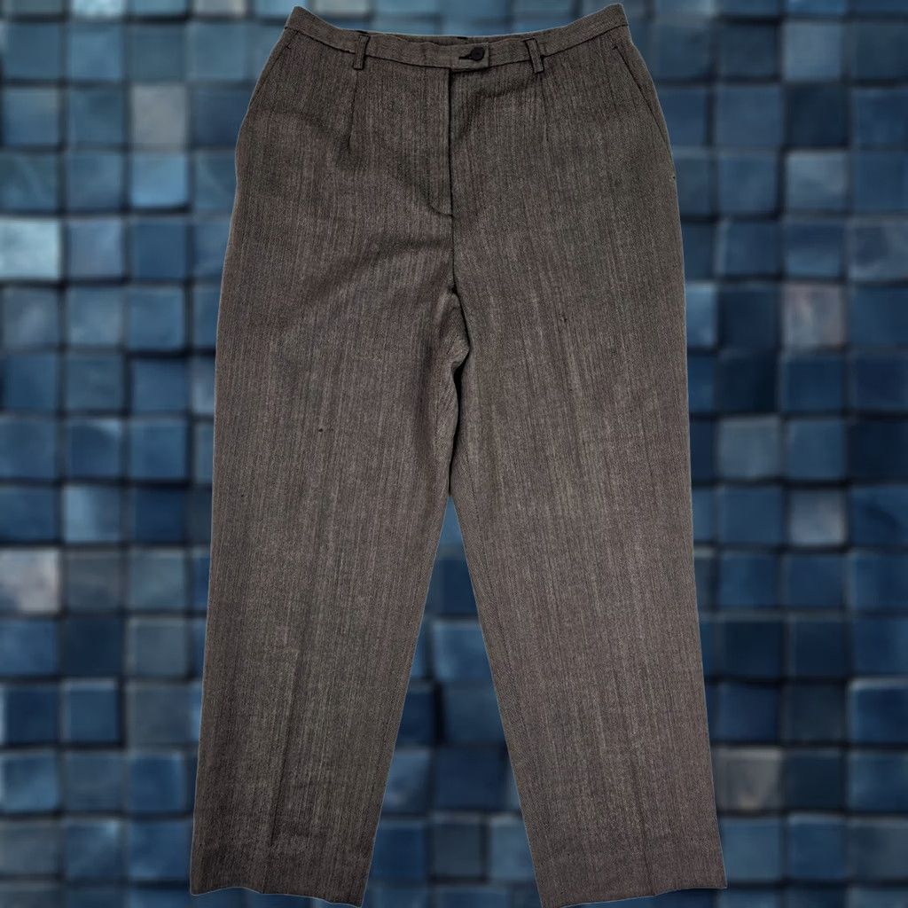 Pendleton VINTAGE Pendleton Pants Women 14 Wool Virgin Wool Herringbone Lined 31x28 Brown Black Pockets Classic 80s 90s Retro Academia Mens Womens Size 36" / US 14 / IT 50 - 1 Thumbnail