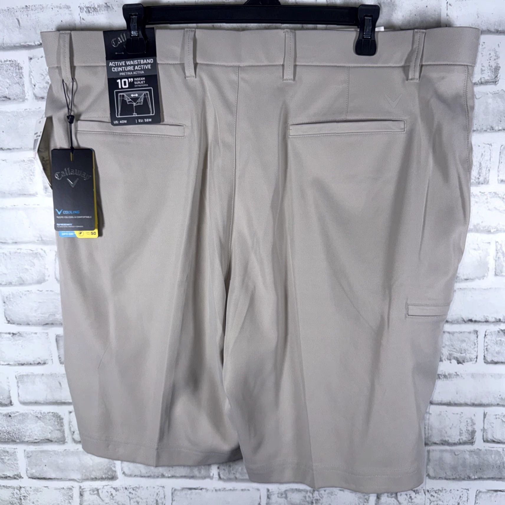 Callaway NWT Callaway Active Waistband Beige Shorts Mens Size 40 Regular 10" Inseam Chino Beige Mens Size US 40 / EU 56 - 4 Thumbnail