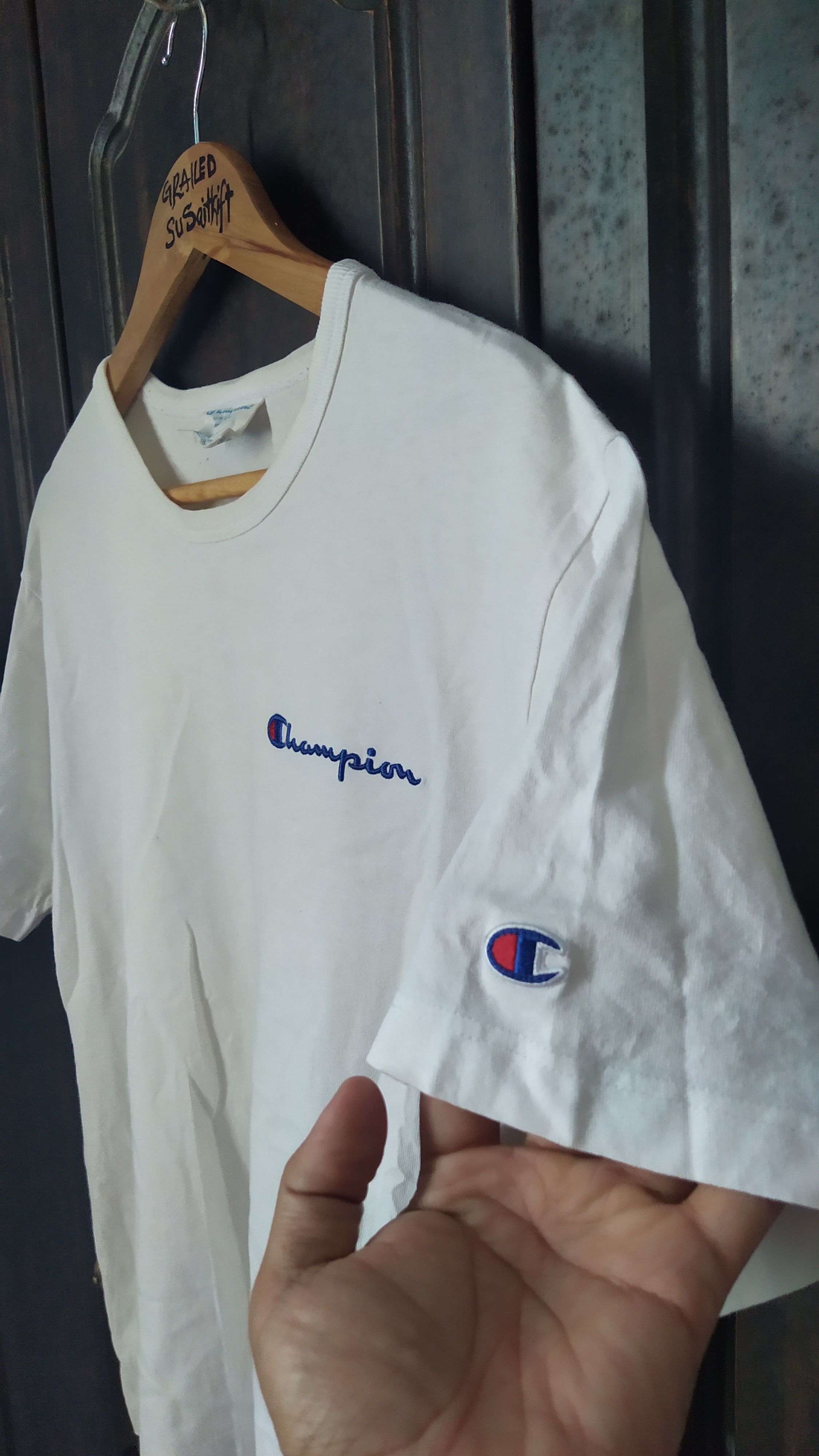 Vintage Vintage Champion white simple plain small Logo Size US M / EU 48-50 / 2 - 6 Thumbnail