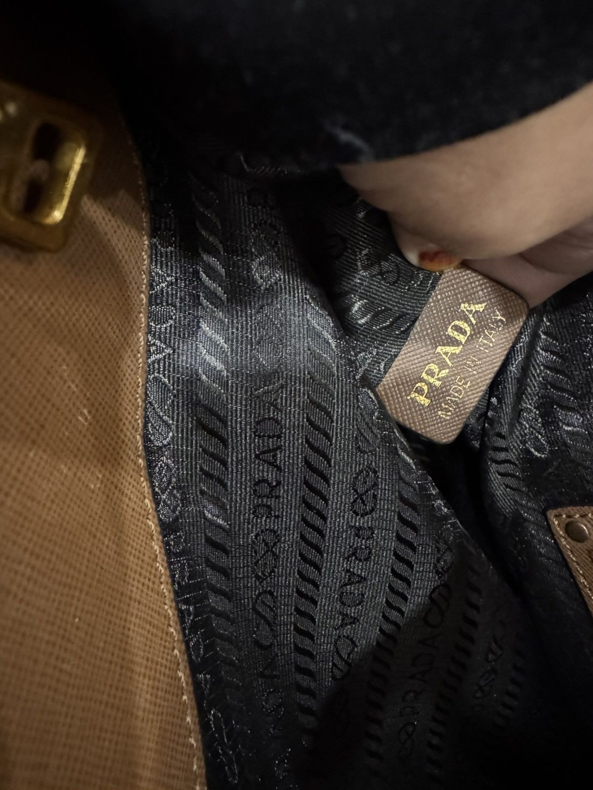 Prada Prada Brown Tessuto e Saffiano leather tote bag Size ONE SIZE - 5 Thumbnail