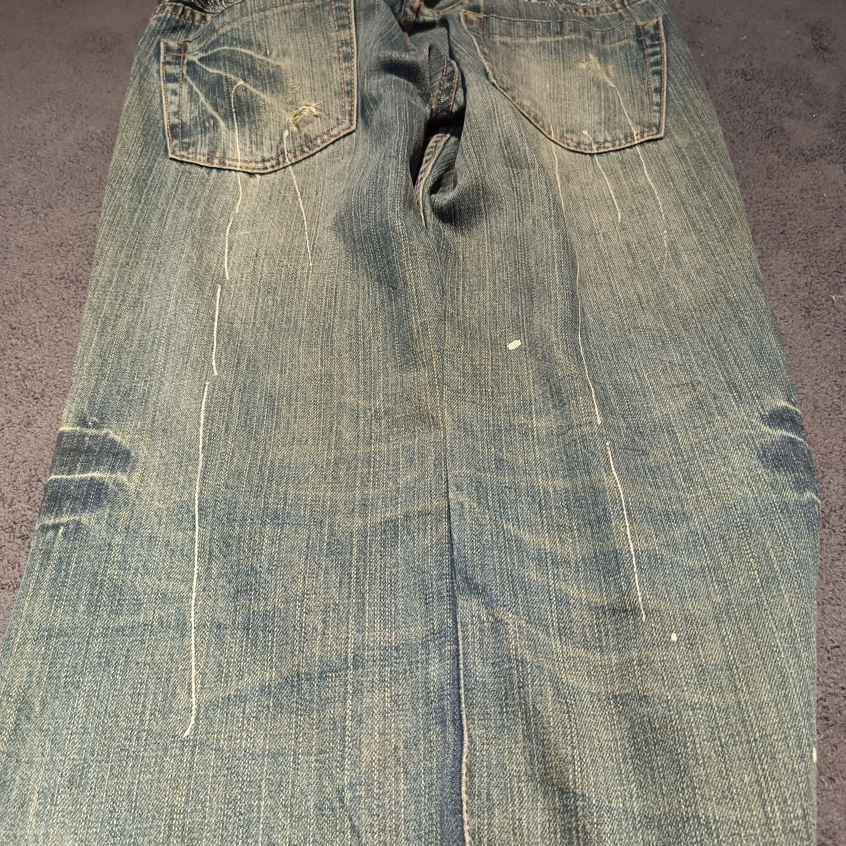If Six Was Nine 🇯🇵🔥 Japanese Seditionaries Paint Ripped Denim Size US 32 / EU 48 - 13 Thumbnail