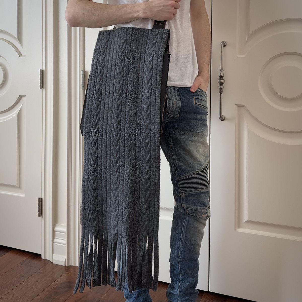 Dsquared2 Dsquared2 F/W 2002 Wool Scarf Leather Shoulder Bag Size ONE SIZE - 1 Thumbnail