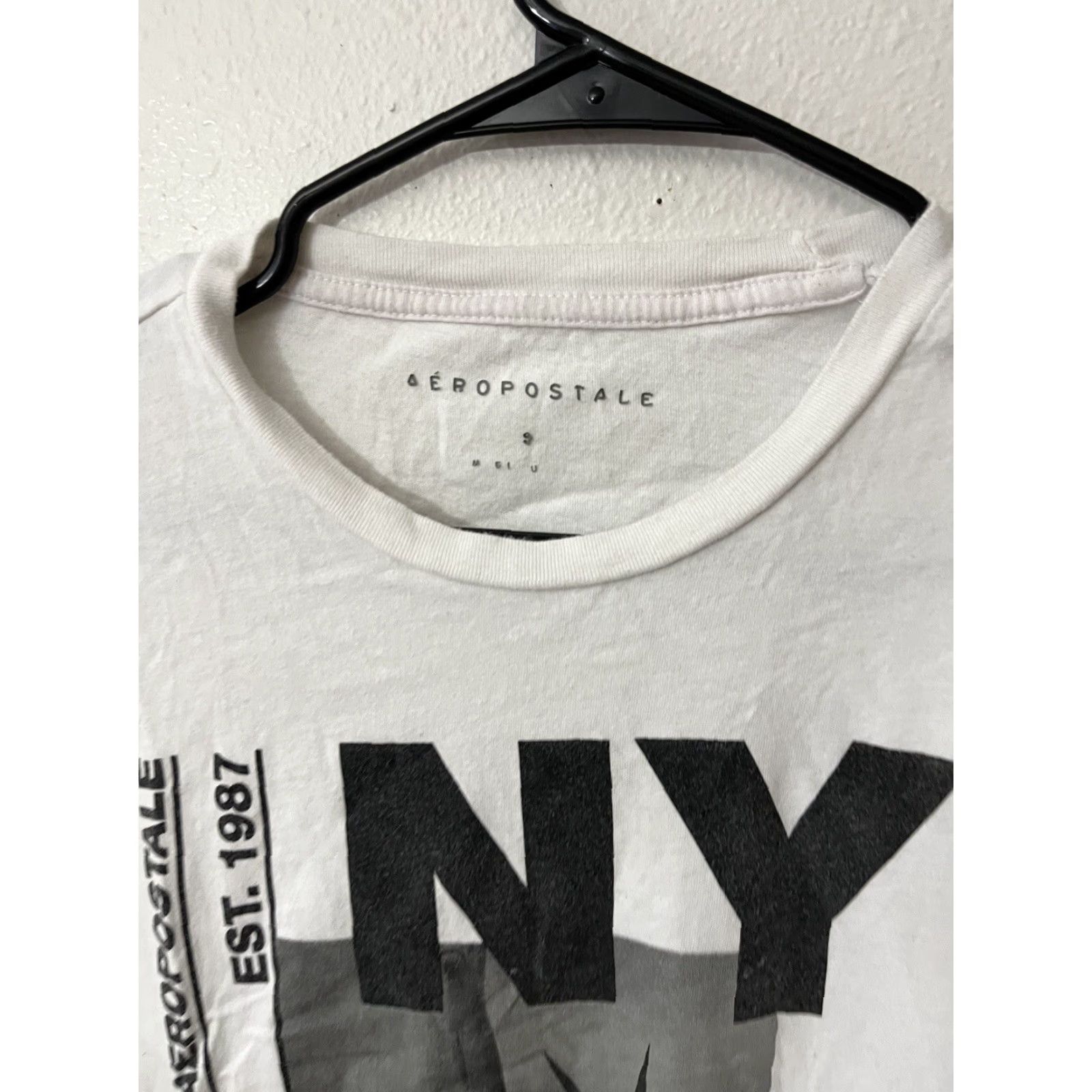 Aeropostale VINTAGE Aeropostale Shirt Mens S White NY Statue Of Liberty Graphic Tee 90s Concert Casual Boys Men Size US S / EU 44-46 / 1 - 2 Thumbnail