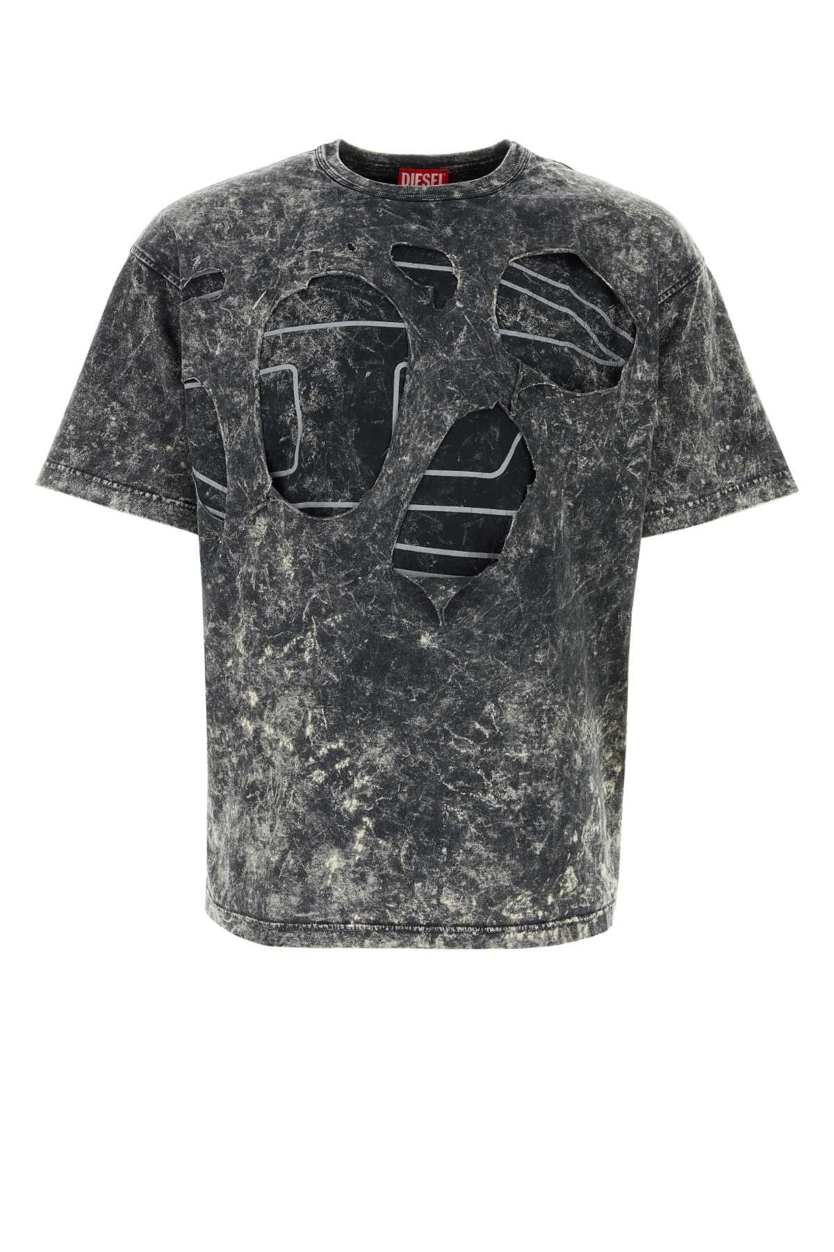 image of Diesel Slate Cotton T-Boxt T-Shirt in Black, Men's (Size Small)