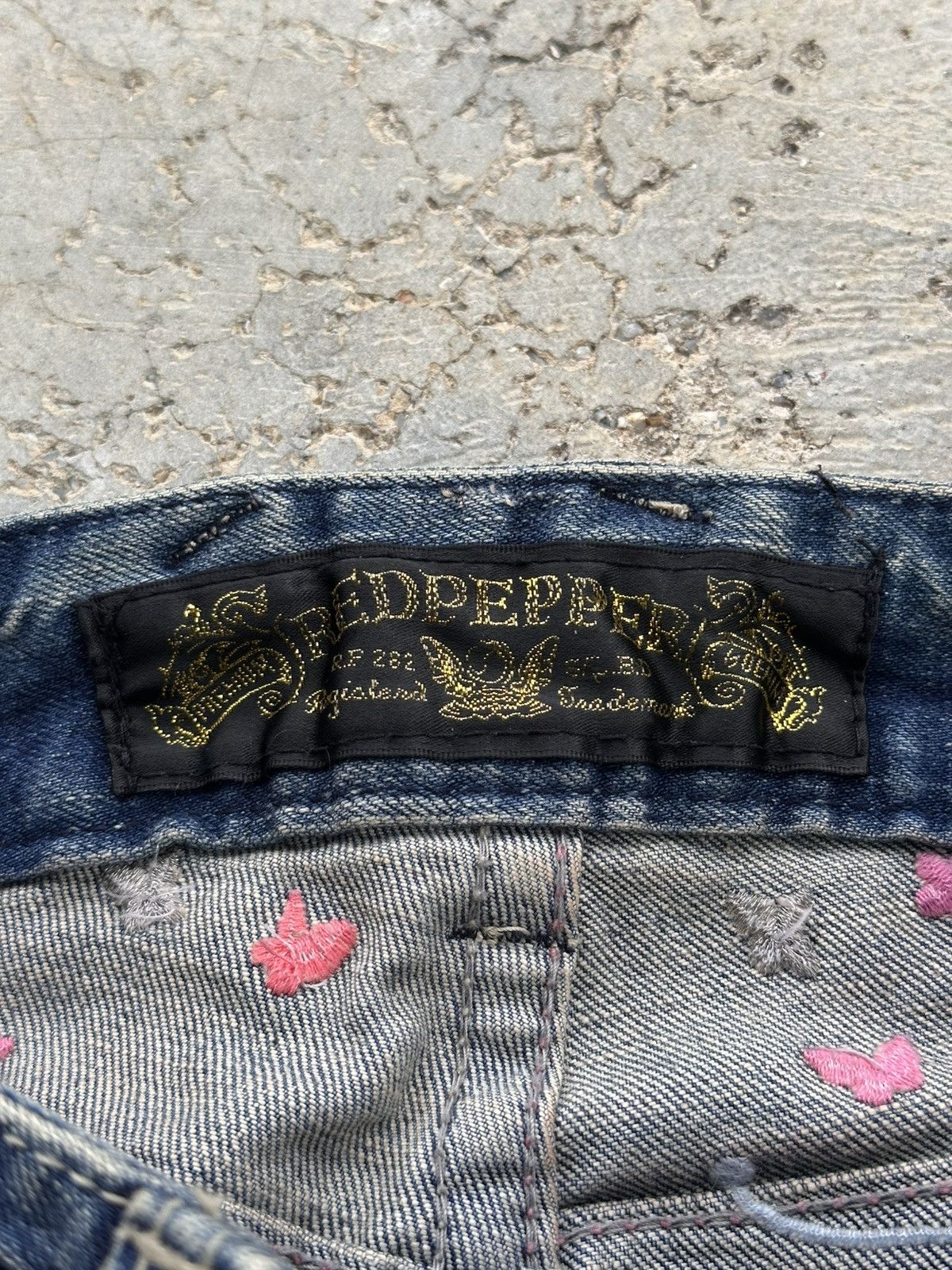 Japanese Brand Red Pepper Butterfly Flare Jeans Size 29" - 8 Thumbnail