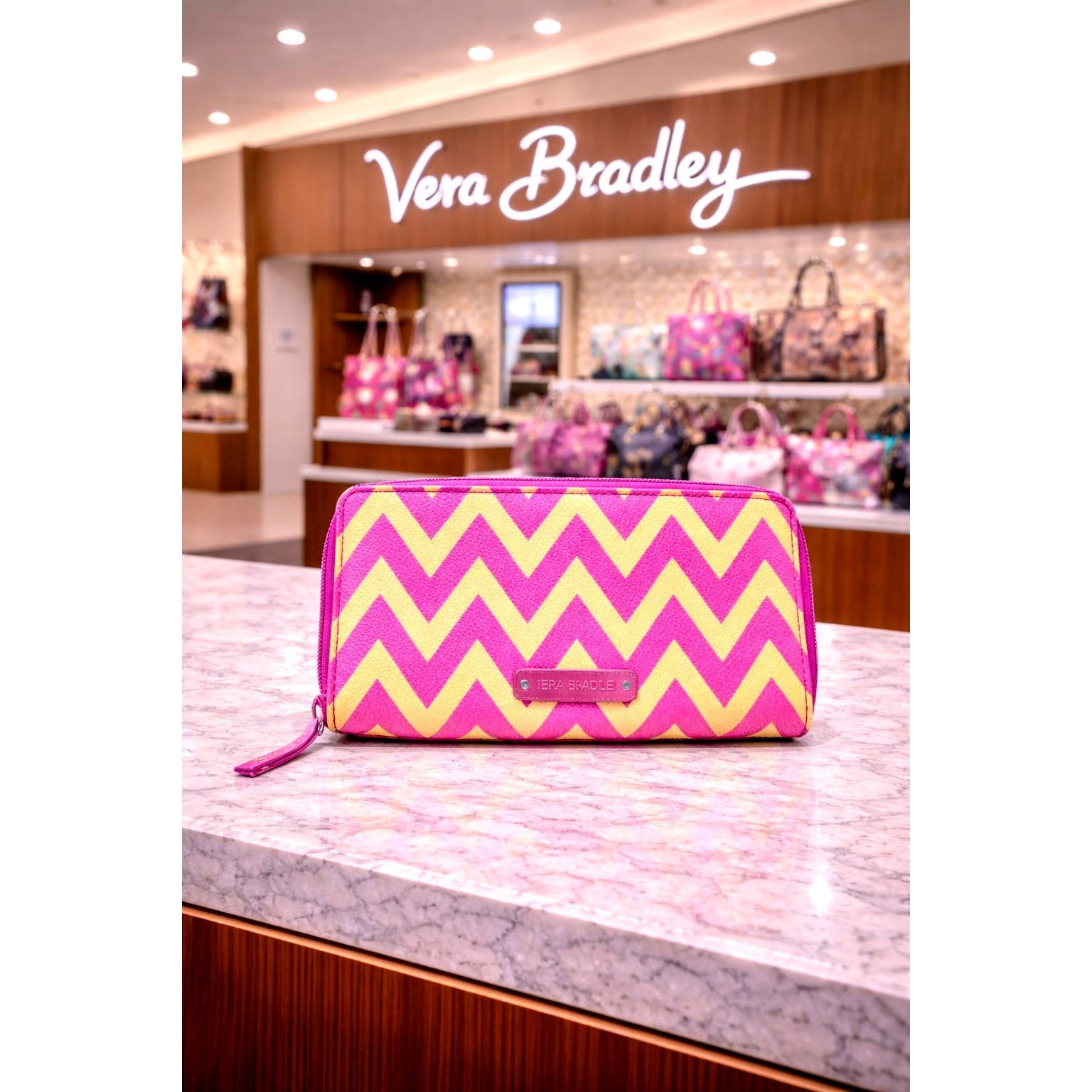 Vera Bradley Vera Bradley Accordion Wallet Ziggy Zags - Pink and Orange Size ONE SIZE - 1 Thumbnail