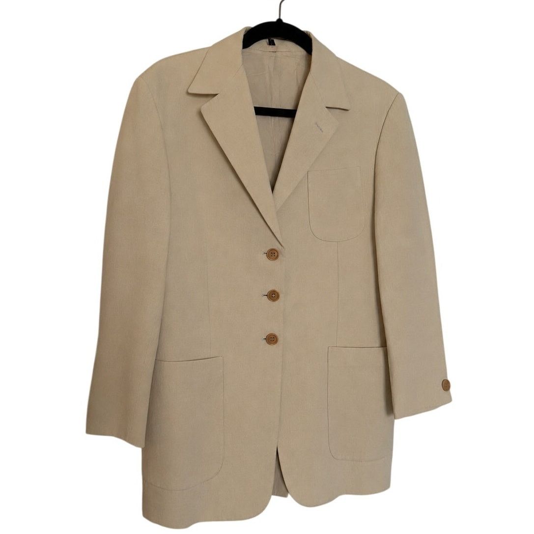 Romeo Gigli Romeo Gigli Beige Linen Blazer Size 44R - 1 Thumbnail