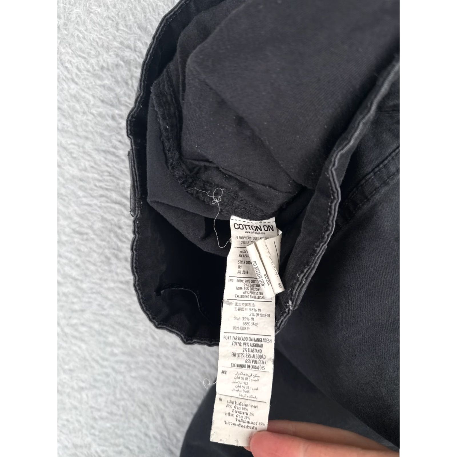 Cotton On Cotton On Women's Cargo Jogger Pants Black Tapered Stretch Denim 4 Utility Casual Size 27" / US 4 / IT 40 - 7 Thumbnail