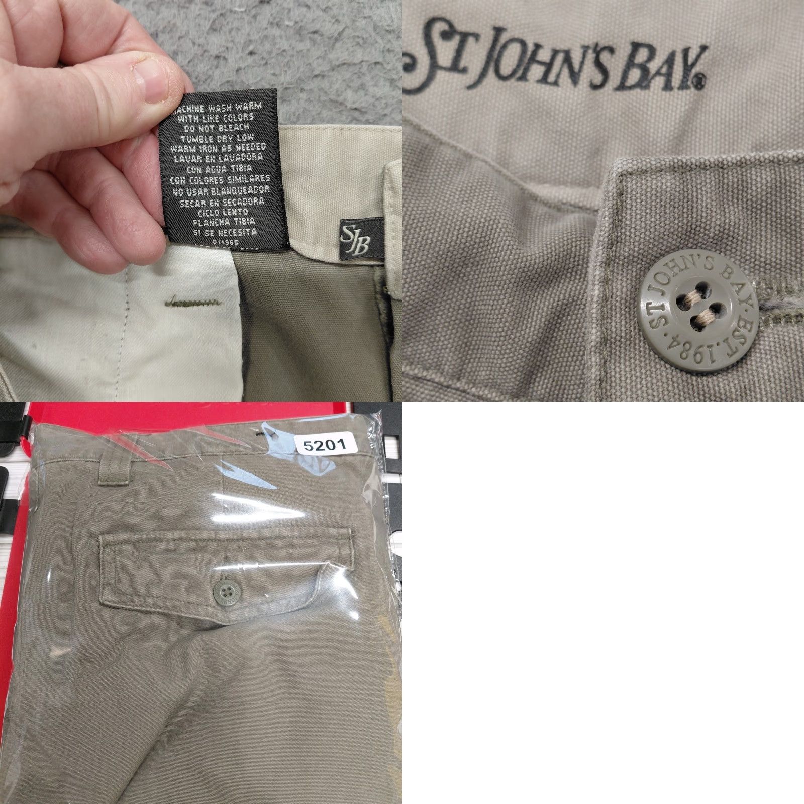Vintage St Johns Bay Ultimate Work Pants Mens 36x29 Khaki 100% Cotton Cargo Pocket Pants Cargo Pocket Mens Regular Brown Canvas Backpack? Size US 36 / EU 52 - 9 Thumbnail