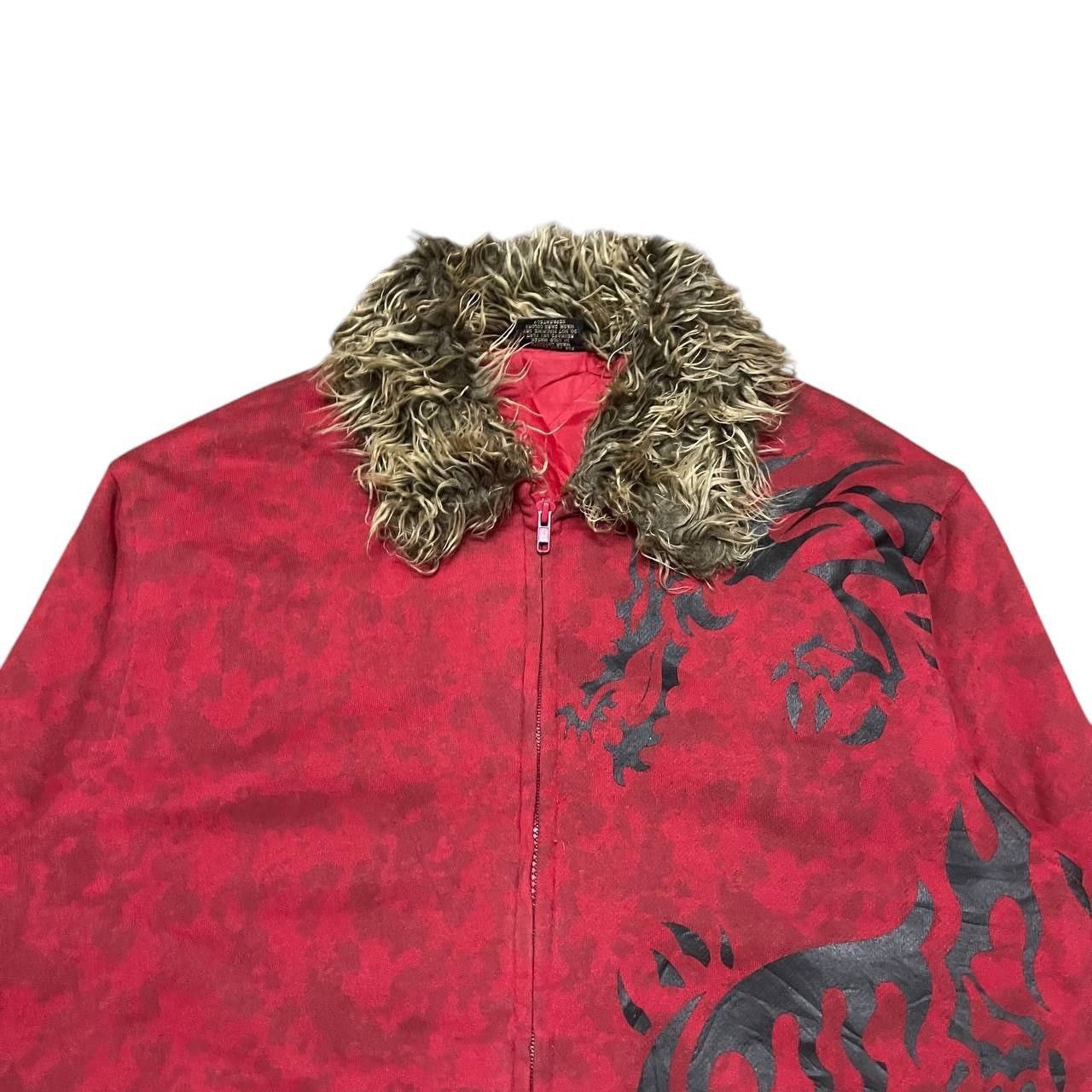 Japanese Brand Vintage DJ Free Dragon Print Fur Zipper Jacket Size US M / EU 48-50 / 2 - 2 Thumbnail