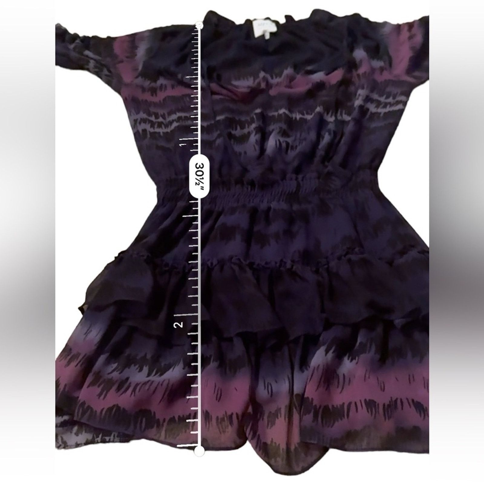 MISA Los Angeles Misa Los Angeles Becca Purple Tie Dye Tassel Tie Mini Dress Size XS / US 0-2 / IT 36-38 - 16 Thumbnail