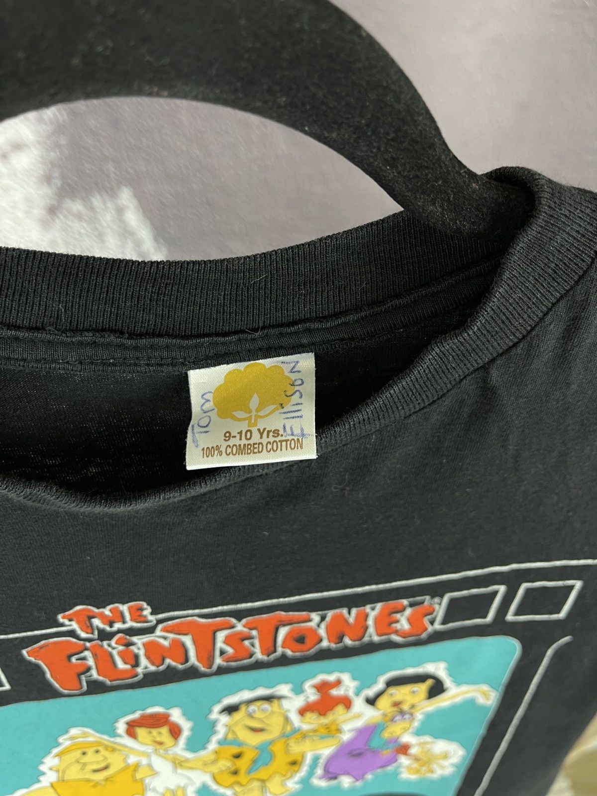 Cartoon Network Vintage Flintstones Tee 1994 Hanna Barbera Black Fred Family Size US XXS / EU 40 - 5 Thumbnail