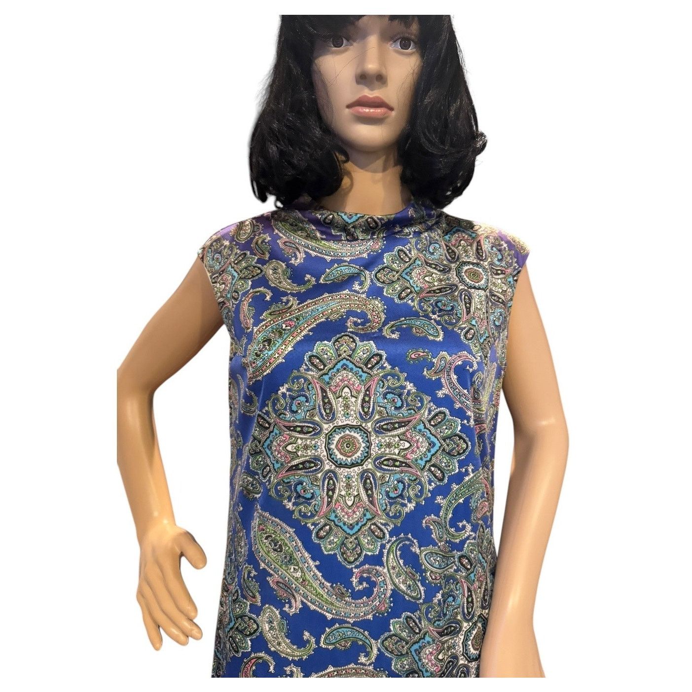 Vintage Vtg Sacony Ciella purple paisley sleeveless dress medium Size M / US 6-8 / IT 42-44 - 9 Thumbnail
