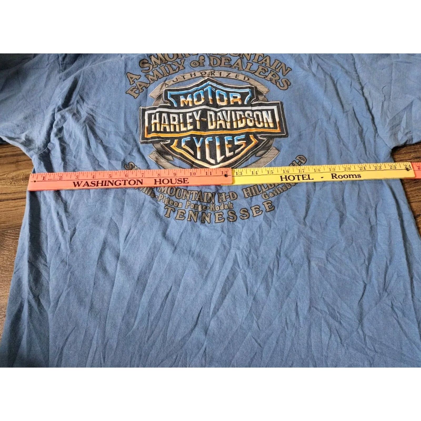 Harley Davidson VINTAGE Harley-Davidson T-Shirt Mens 2XL Blue Logo Graphic Print US Made Size US XXL / EU 58 / 5 - 4 Thumbnail