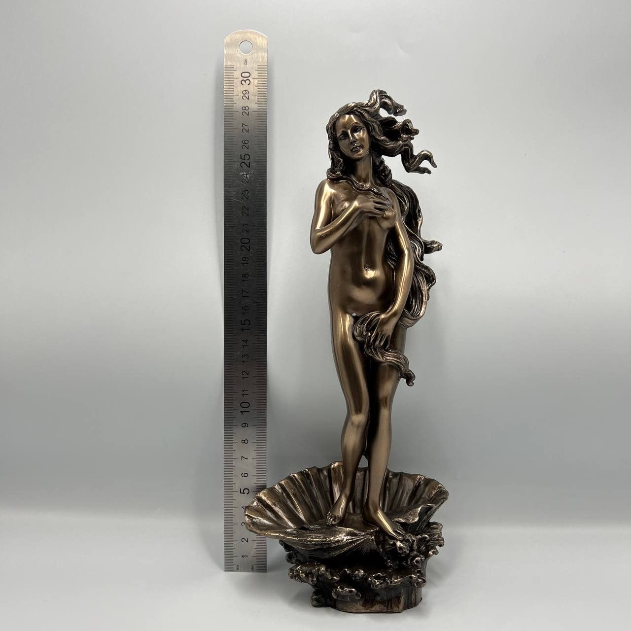 Vintage Birth of Goddess Venus Figure Polystone Bronze Decor Italy Size ONE SIZE - 4 Thumbnail