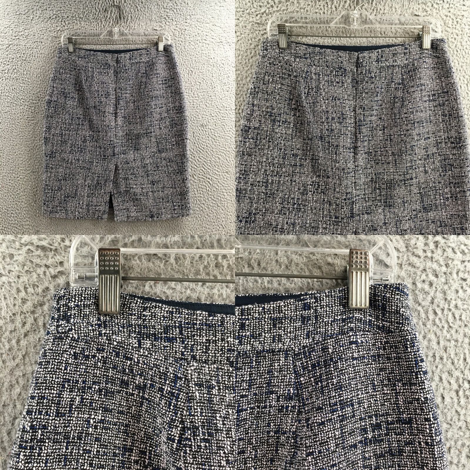 Banana Republic Banana Republic Skirt Womens 6 Black Tweed Pencil Lined Back Slit Polyester Cotton Blend Size 28" / US 6 / IT 42 - 8 Thumbnail
