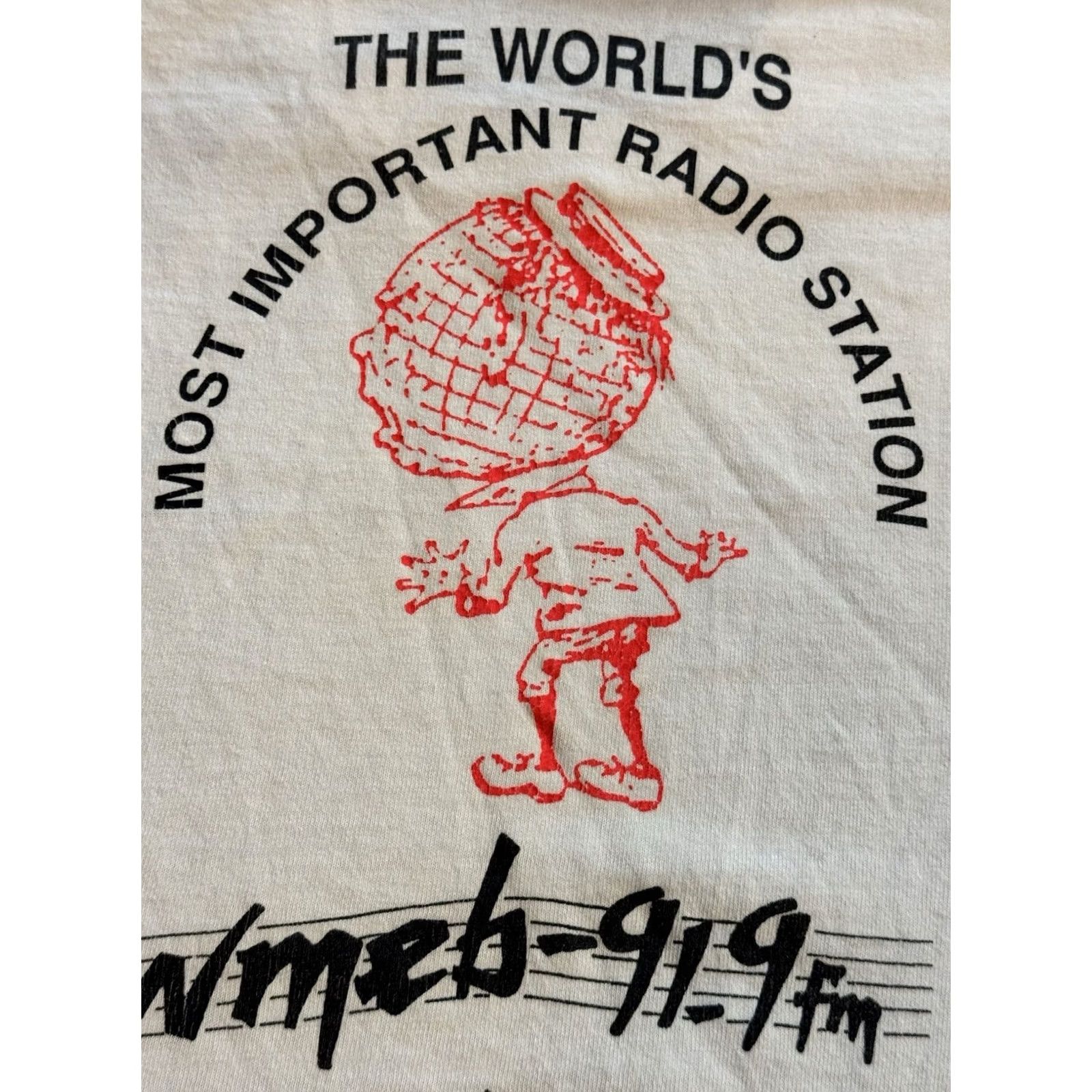 Fruit Of The Loom Vintage 80s WMEB 91.9 FM The Worlds Most Important Radio Station Shirt L Maine Size US L / EU 52-54 / 3 - 3 Thumbnail
