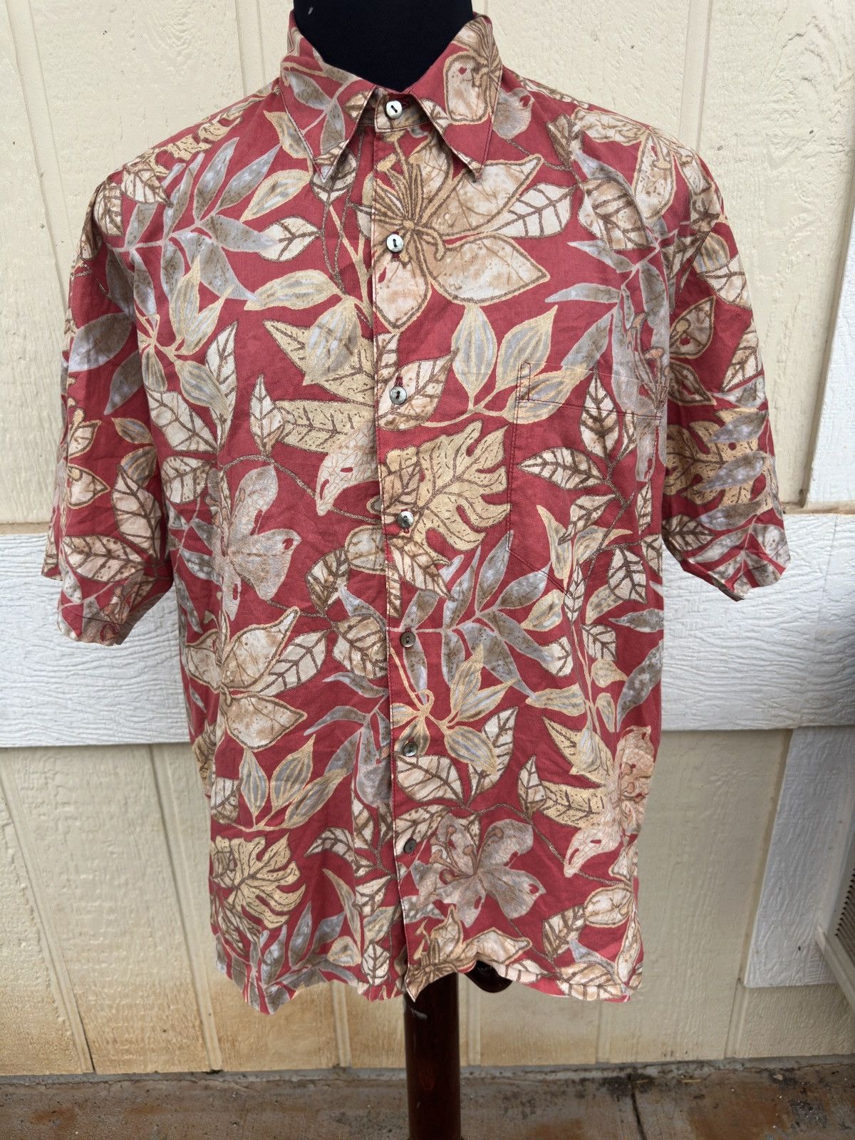 Tori Richard Tori Richard Hawaiian Print Full Button Red Men's Large Size US L / EU 52-54 / 3 - 1 Thumbnail