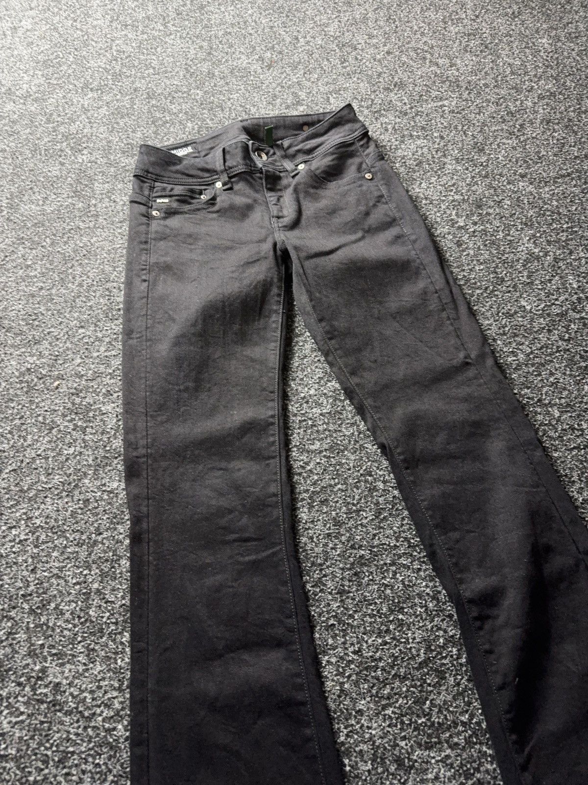 G-Star Y2K Avant Garde 00s G-Star RAW Midge Mid Bootcut Black Jeans Size 28" / US 6 / IT 42 - 6 Thumbnail