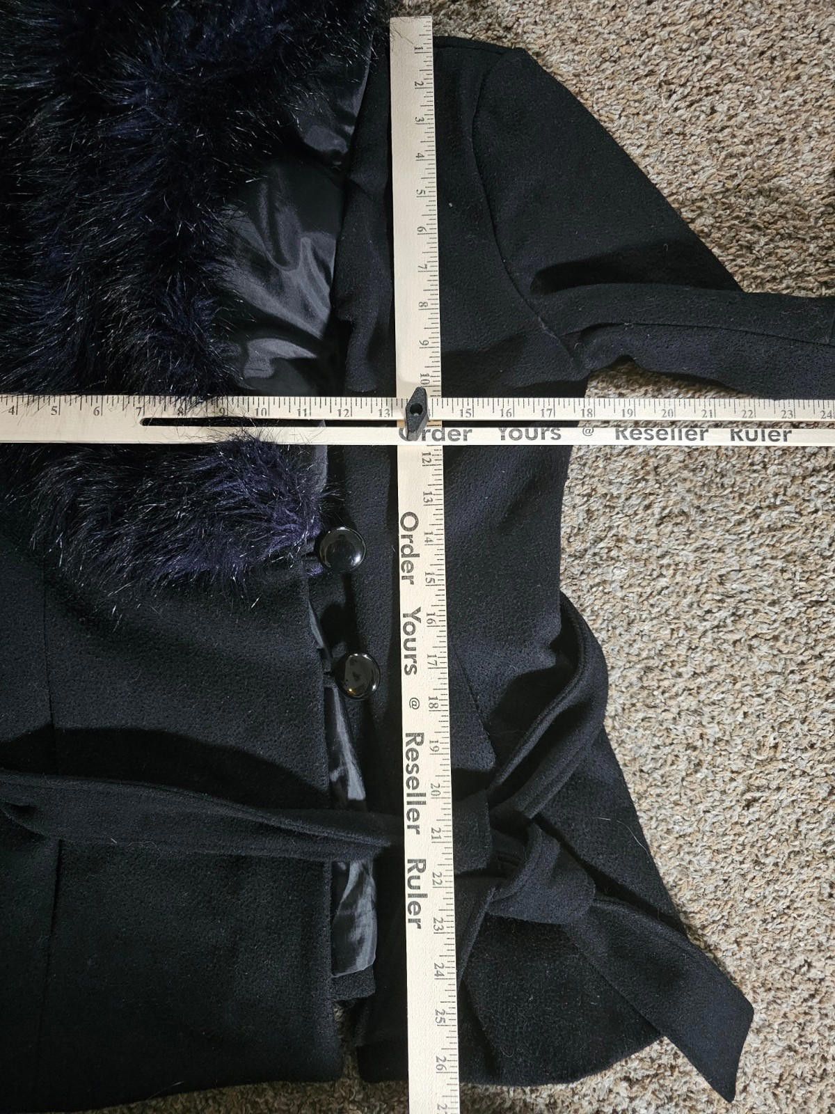 H&M H&M Purple Black faux fur trim wool coat US 8 Size M / US 6-8 / IT 42-44 - 8 Thumbnail