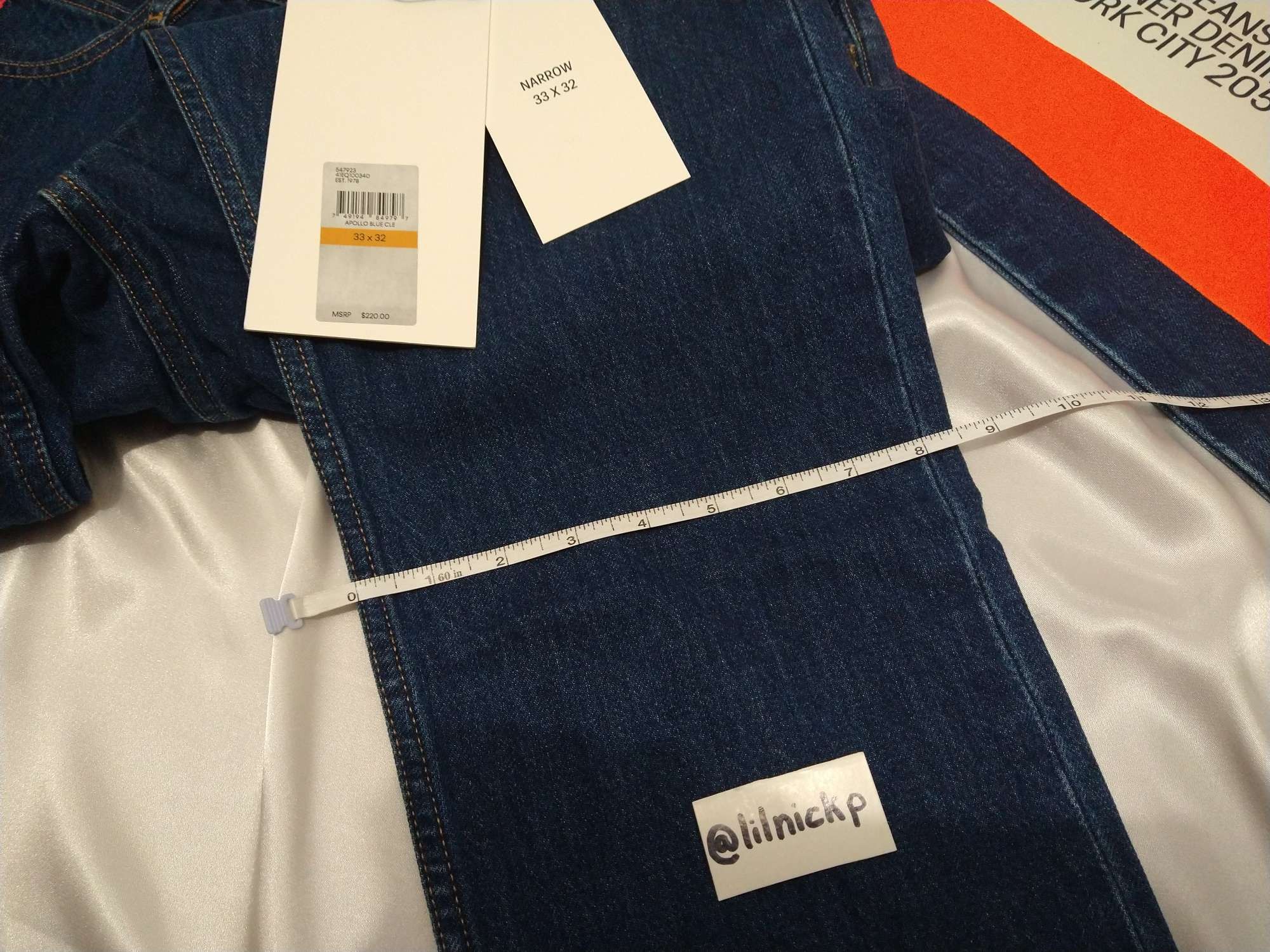 Calvin Klein 205W39NYC EST. 1978 Narrow Leg Apollo Blue Jeans Size US 33 - 9 Thumbnail
