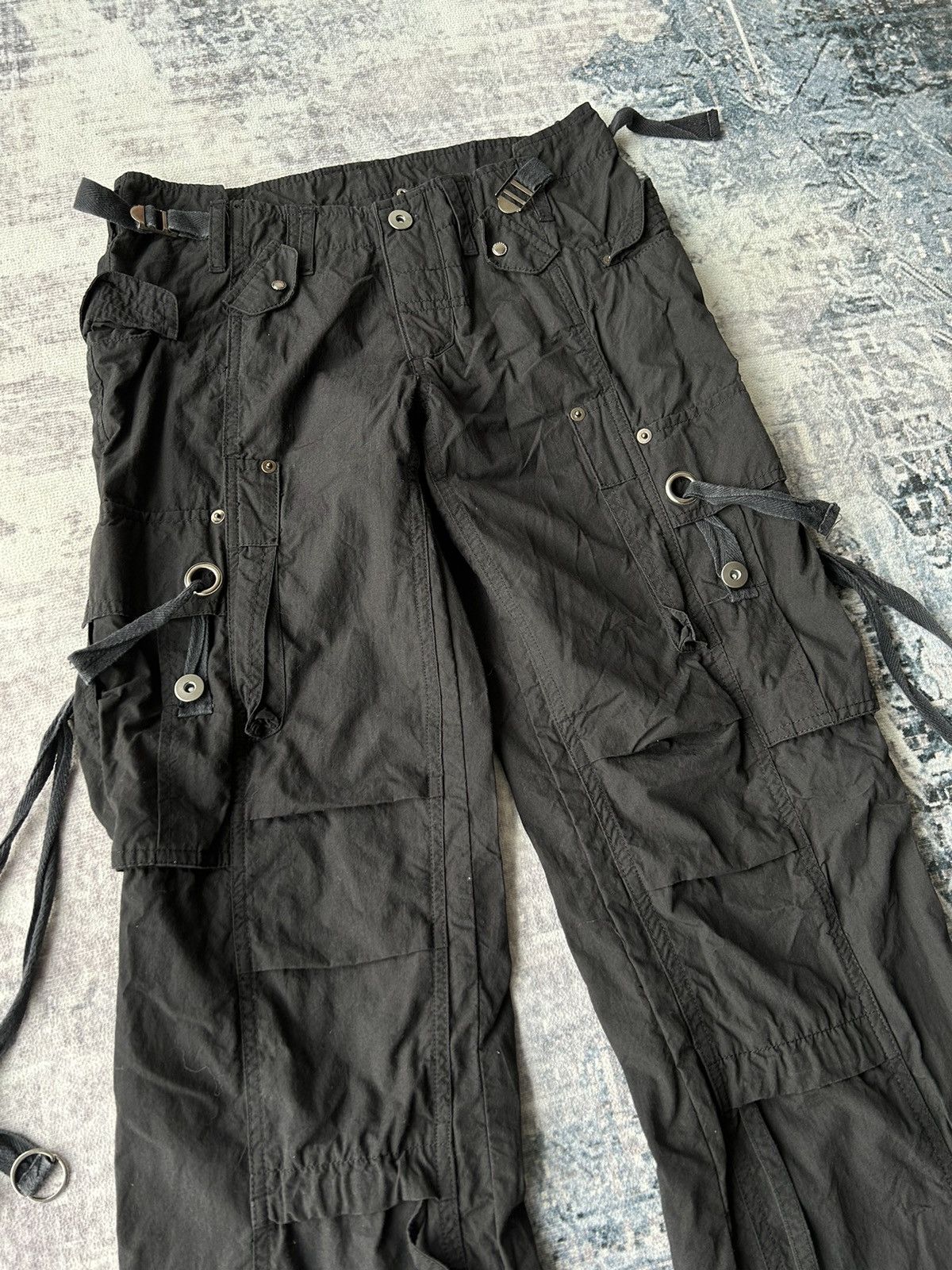 Japanese Brand Multipocket Tactical Style Black Pants Size 28" / US 6 / IT 42 - 3 Thumbnail