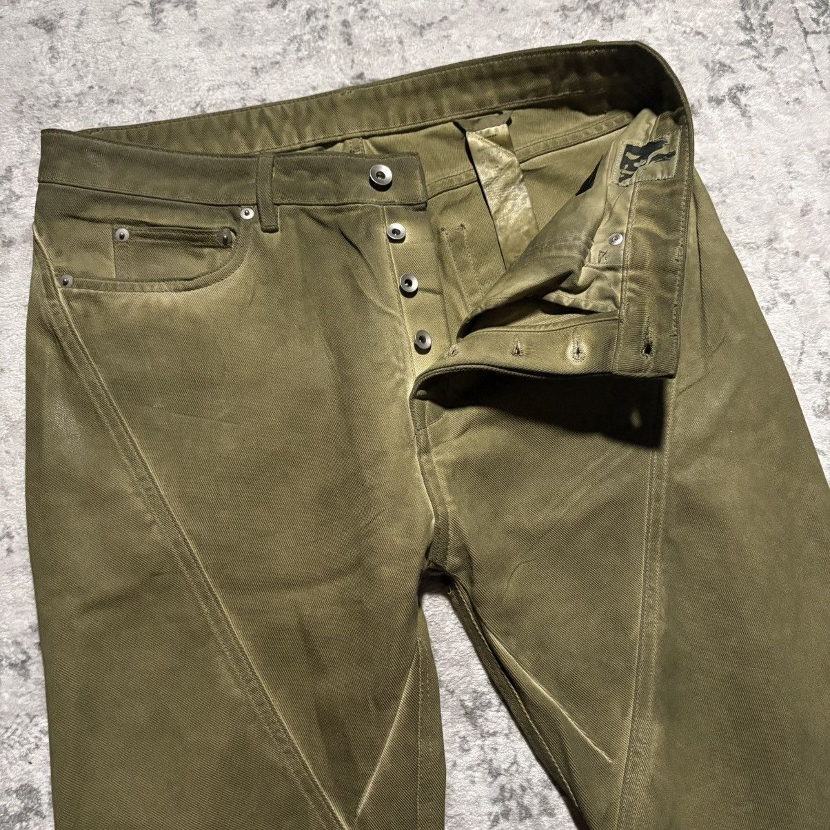 Rick Owens Drkshdw Rick Owens DRKSHDW Bias Bootcut Sage Waxed Denim Jeans | 34 Size US 34 / EU 50 - 5 Thumbnail