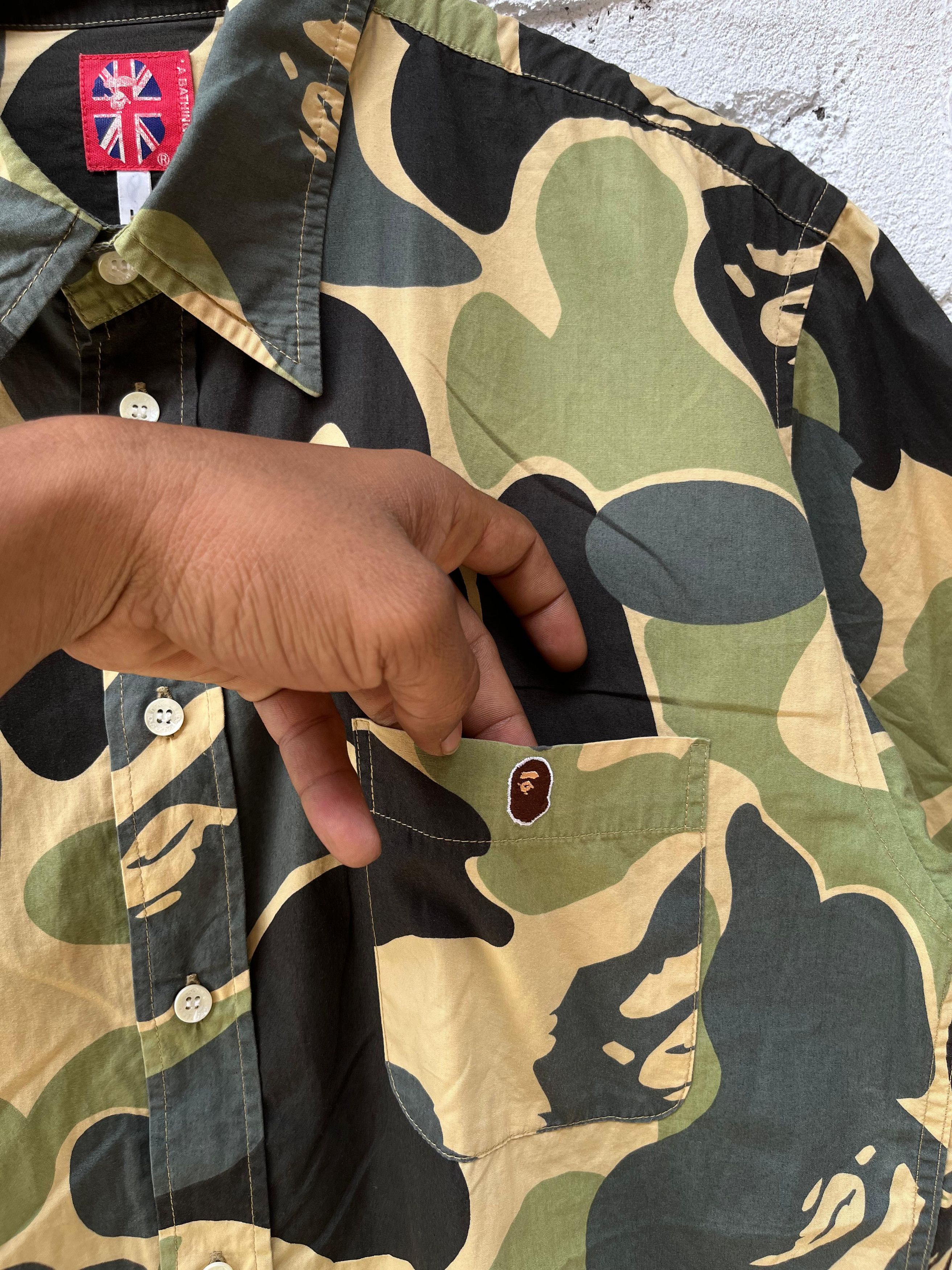 Bape Vtg A Bathing Ape Camo Button Shirt Size US L / EU 52-54 / 3 - 3 Thumbnail