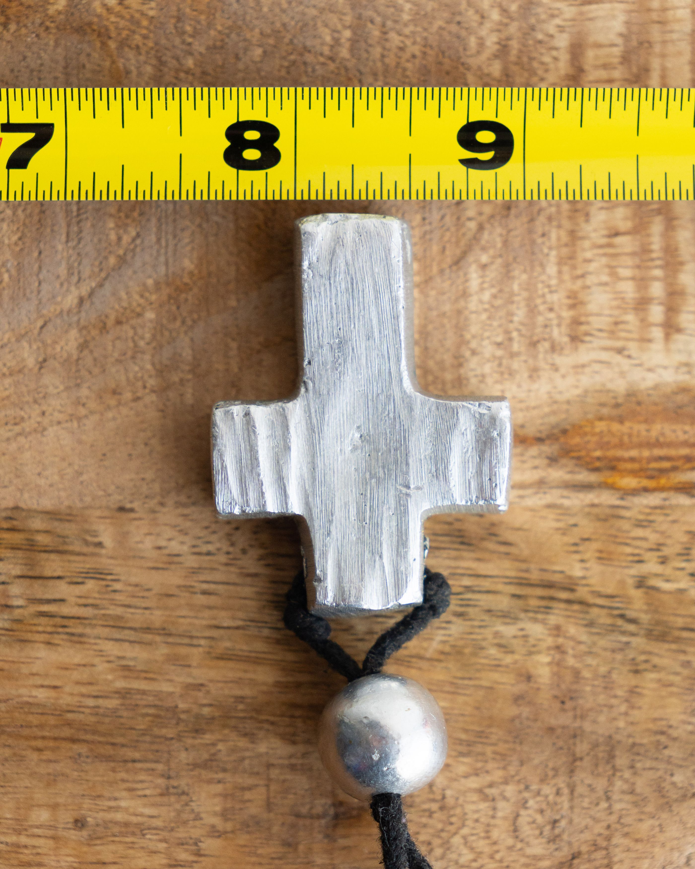 Jewelry Vintage 1970s Silver Christian Cross Necklace Brushed Steel Size ONE SIZE - 6 Thumbnail