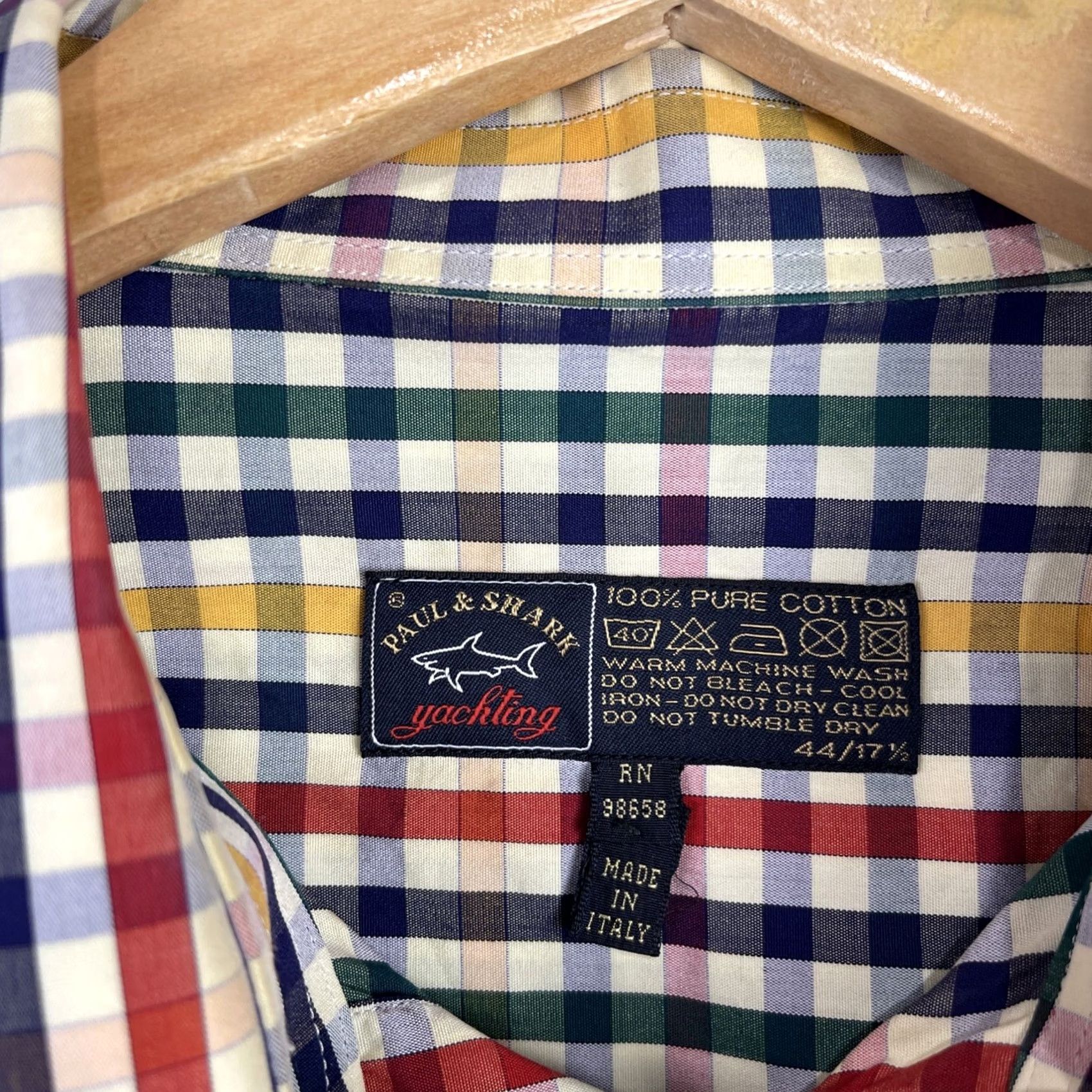Paul & Shark Paul & Shark Yachting Shirt Mens 44 Yellow Check Button-Down Made In Italy Size US XXL / EU 58 / 5 - 5 Thumbnail