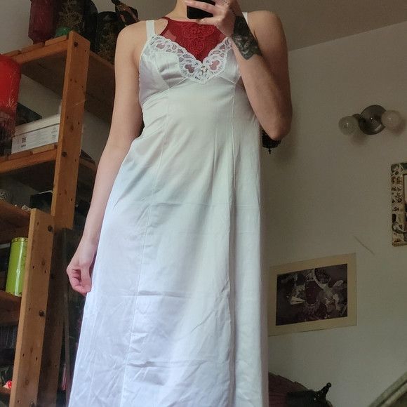 Vintage Reitmans Vintage 70s Rosebud Slip Dress Whipped Cream - 36 Size ONE SIZE - 6 Thumbnail