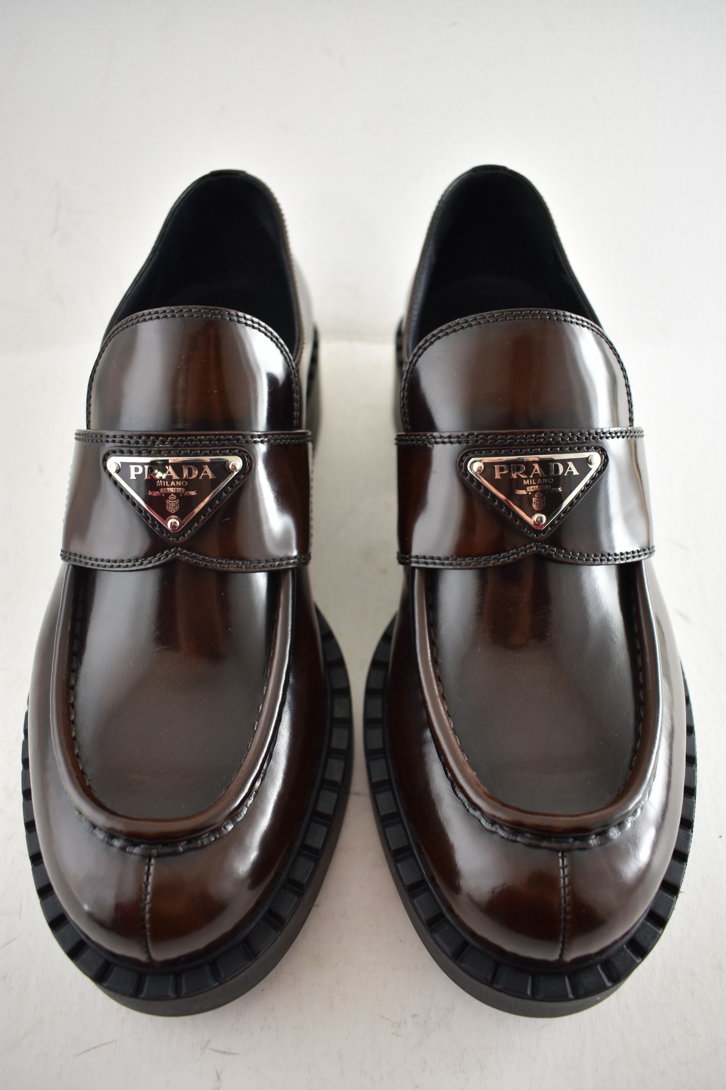 Prada Prada Triangle Logo Black Platform Loafer Slip On Flat 41.5 Size US 11.5 / IT 41.5 - 7 Thumbnail
