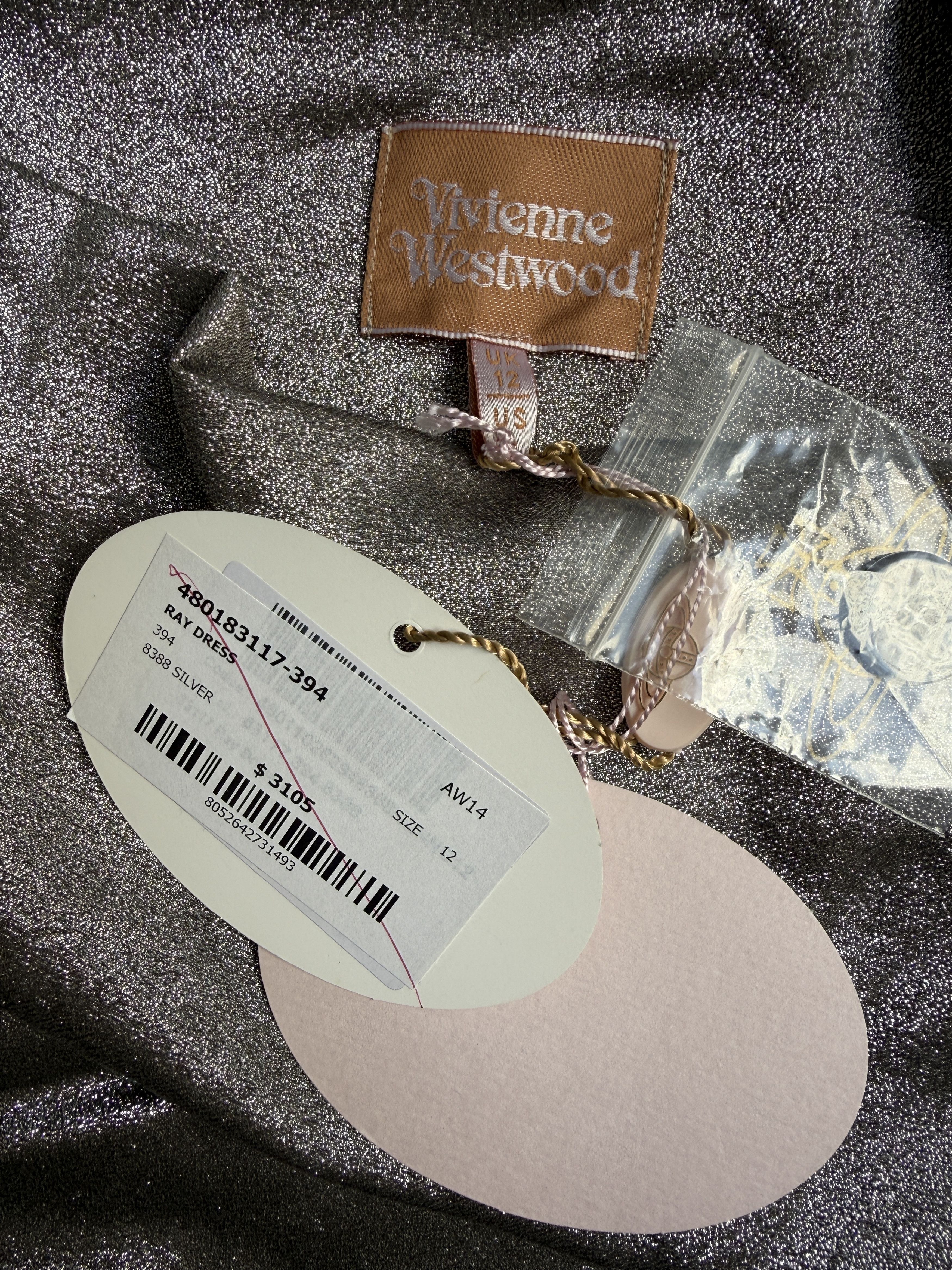 Vivienne Westwood 3105$ A/W 2014 NWT Silk Metallic Dress w/ Shorts Size XL / US 12-14 / IT 48-50 - 18 Thumbnail