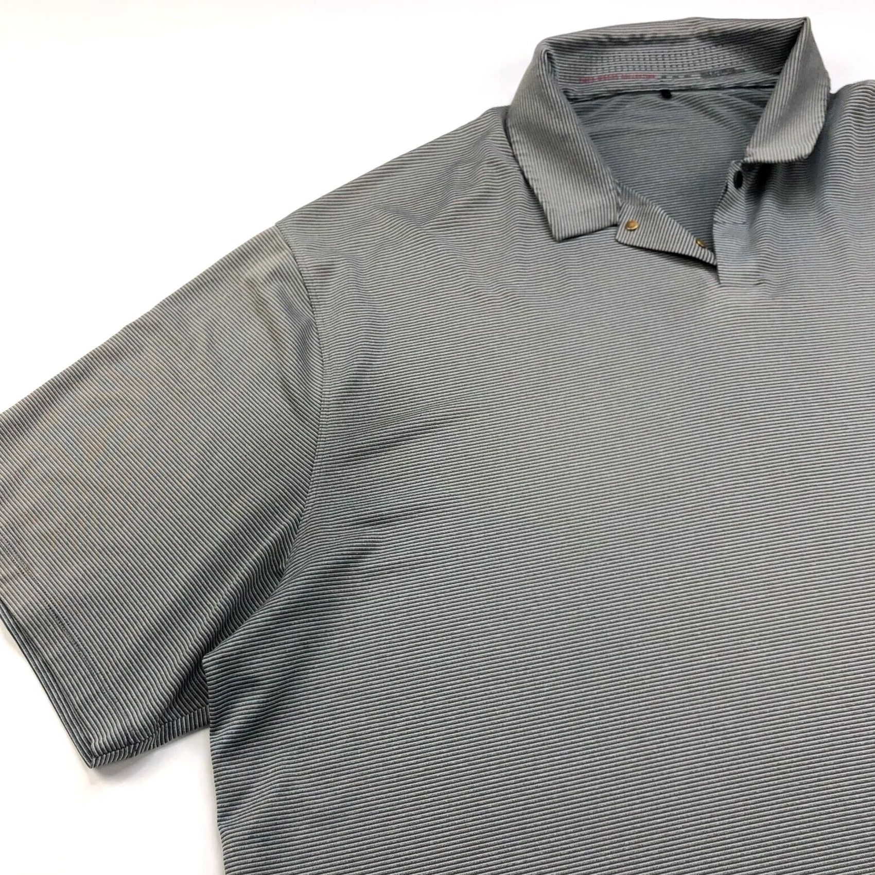 Nike Nike Tiger Woods Dri Fit Golf Button Polo Shirt Striped XXL Gray Size US XXL / EU 58 / 5 - 3 Thumbnail