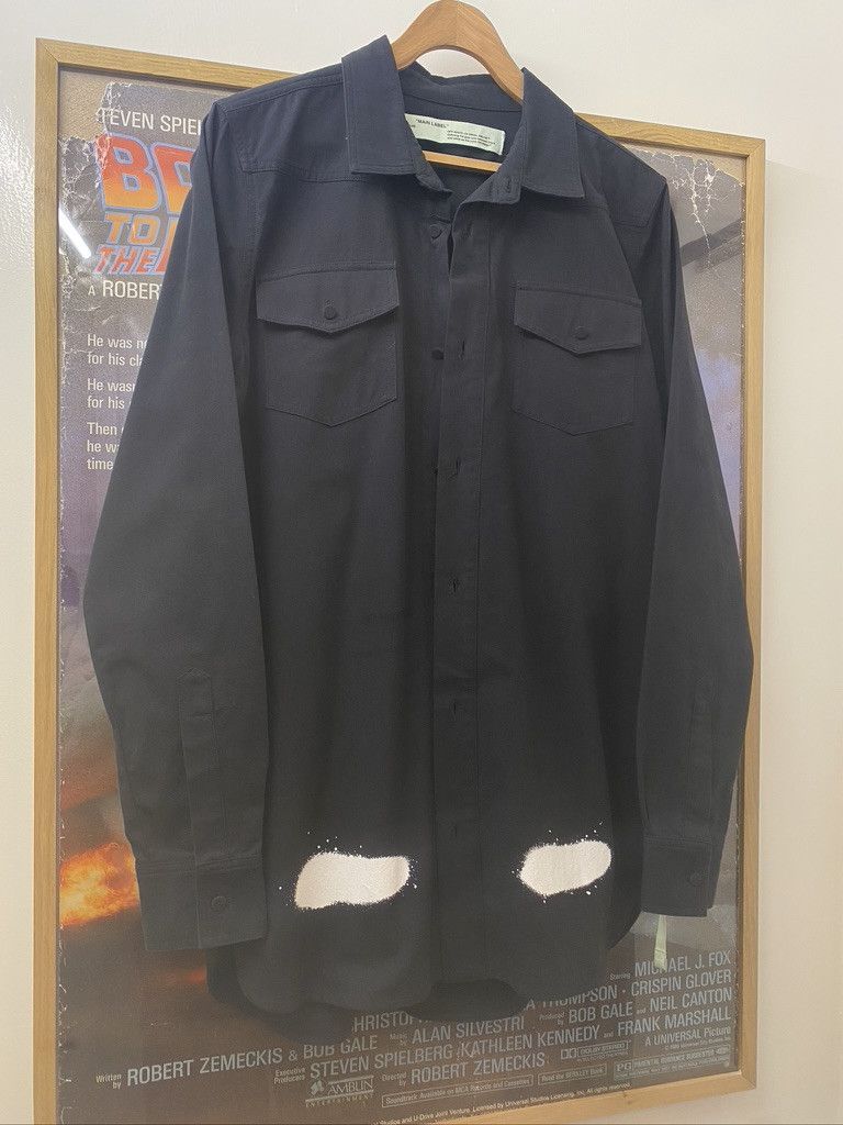 Off-White 2017 Off-White Virgil Abloh Spray Diagonals Overshirt Size US L / EU 52-54 / 3 - 4 Thumbnail