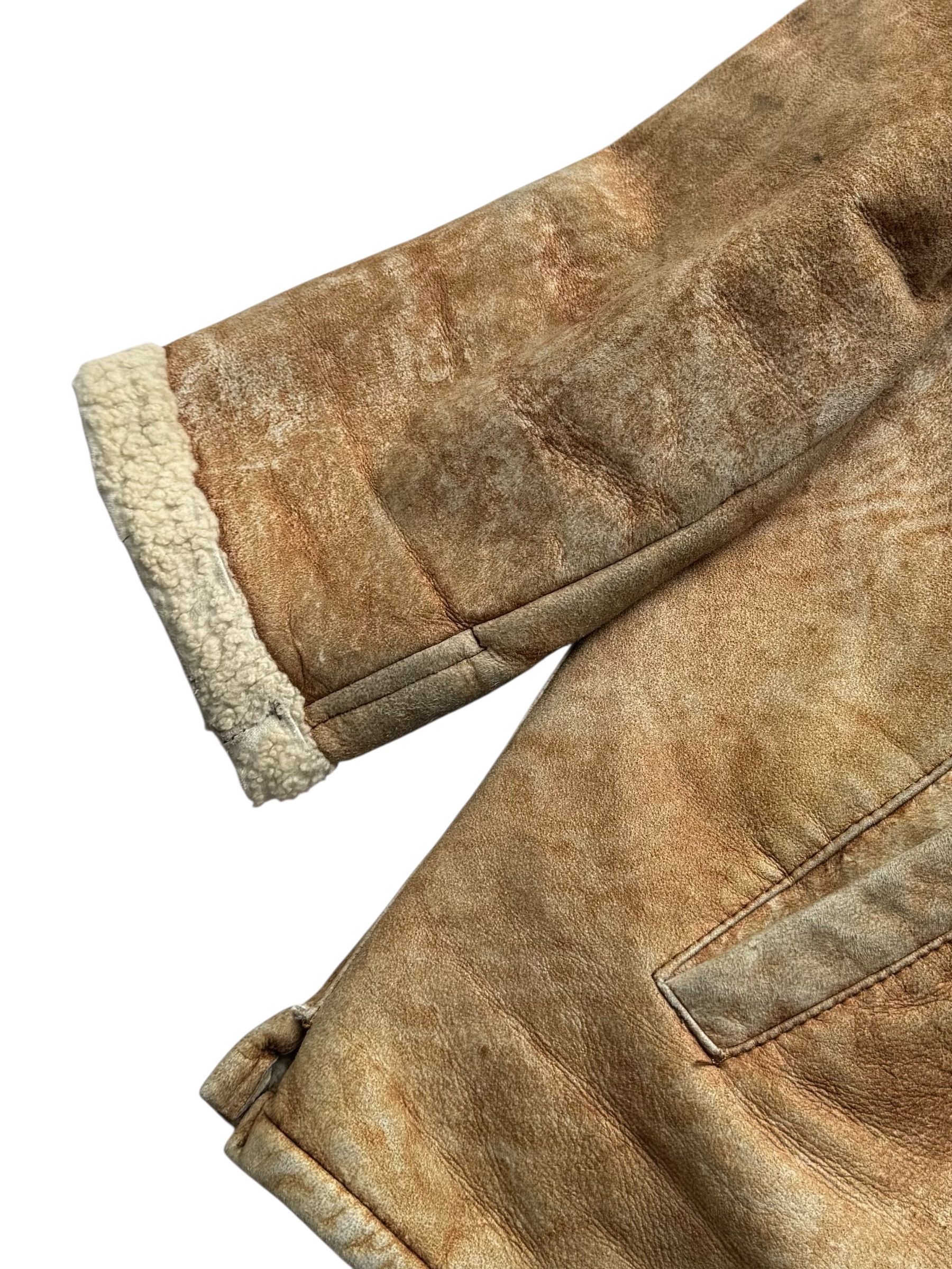 Vintage Y2K Faded Real Sheepskin Coat(V363) Size US M / EU 48-50 / 2 - 3 Thumbnail