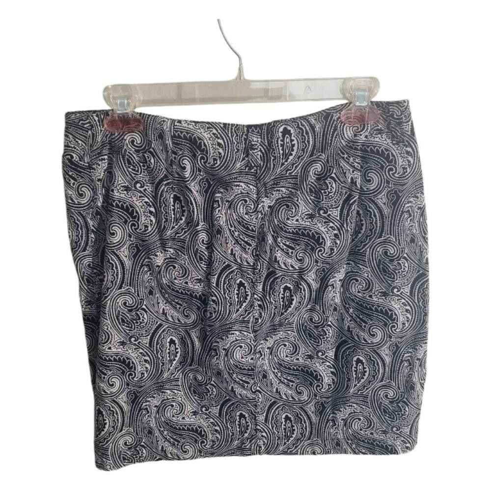 Jones New York CT1897 Jones New York Black & White Paisley Mini Skirt 6 Size 28" / US 6 / IT 42 - 4 Thumbnail
