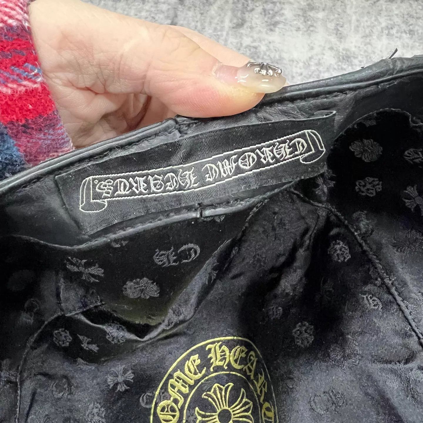 Chrome Hearts Chrome Hearts New Black Leather Cross Newsboy Cap Size ONE SIZE - 4 Thumbnail