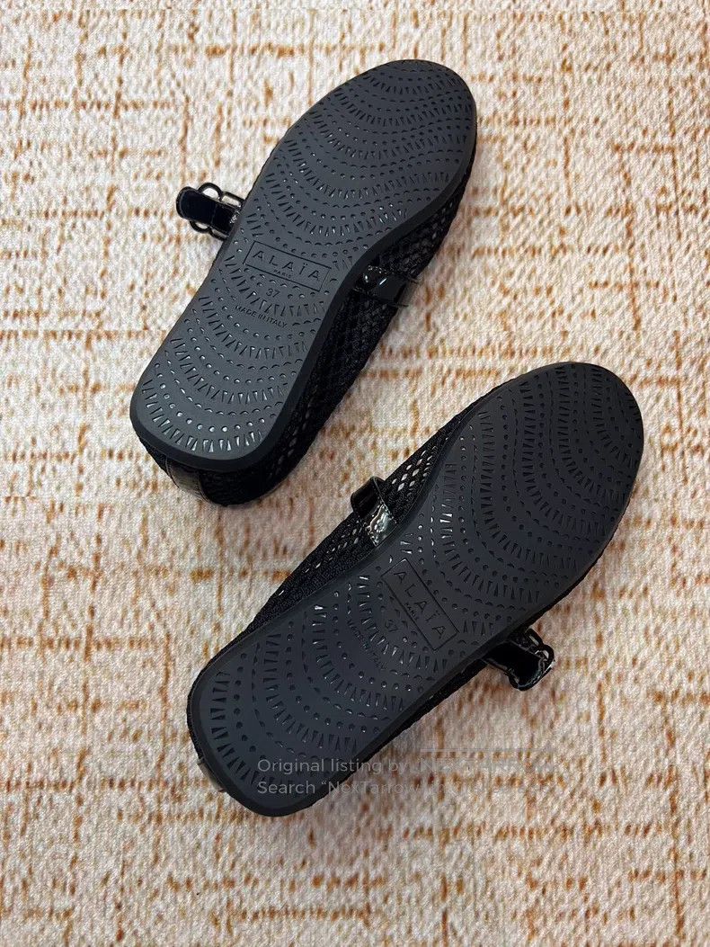 Alaia Alaia Black Net Eye Ballet Dance Flat Shoes Size US 6.5 / IT 36.5 - 3 Thumbnail