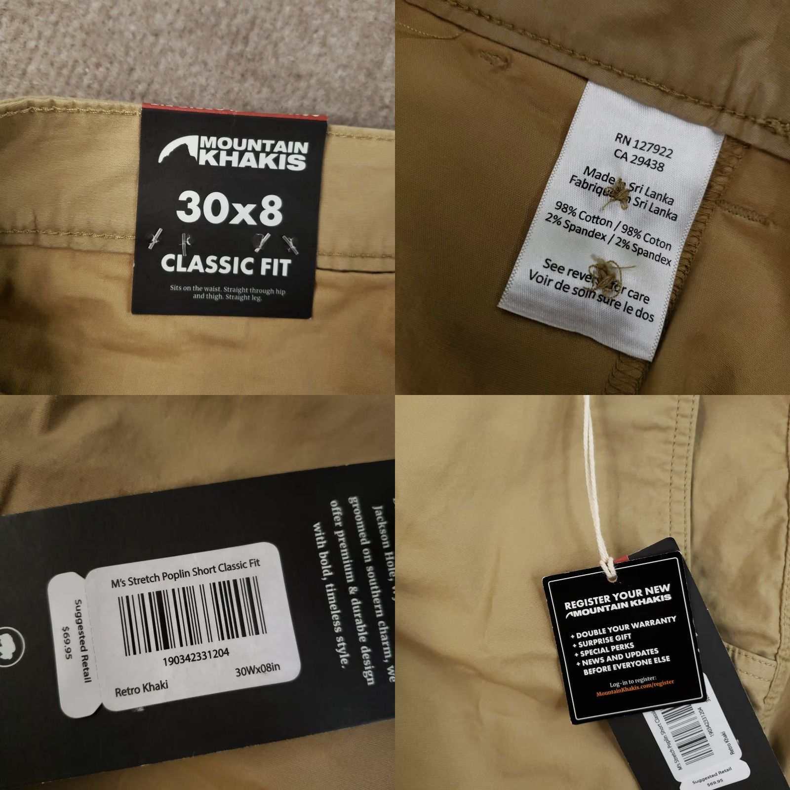 Mountain Khakis Mountain Khakis Shorts Mens Size 30 Beige Stretch Poplin Classic Fit 8" Inseam Size US 30 / EU 46 - 8 Thumbnail