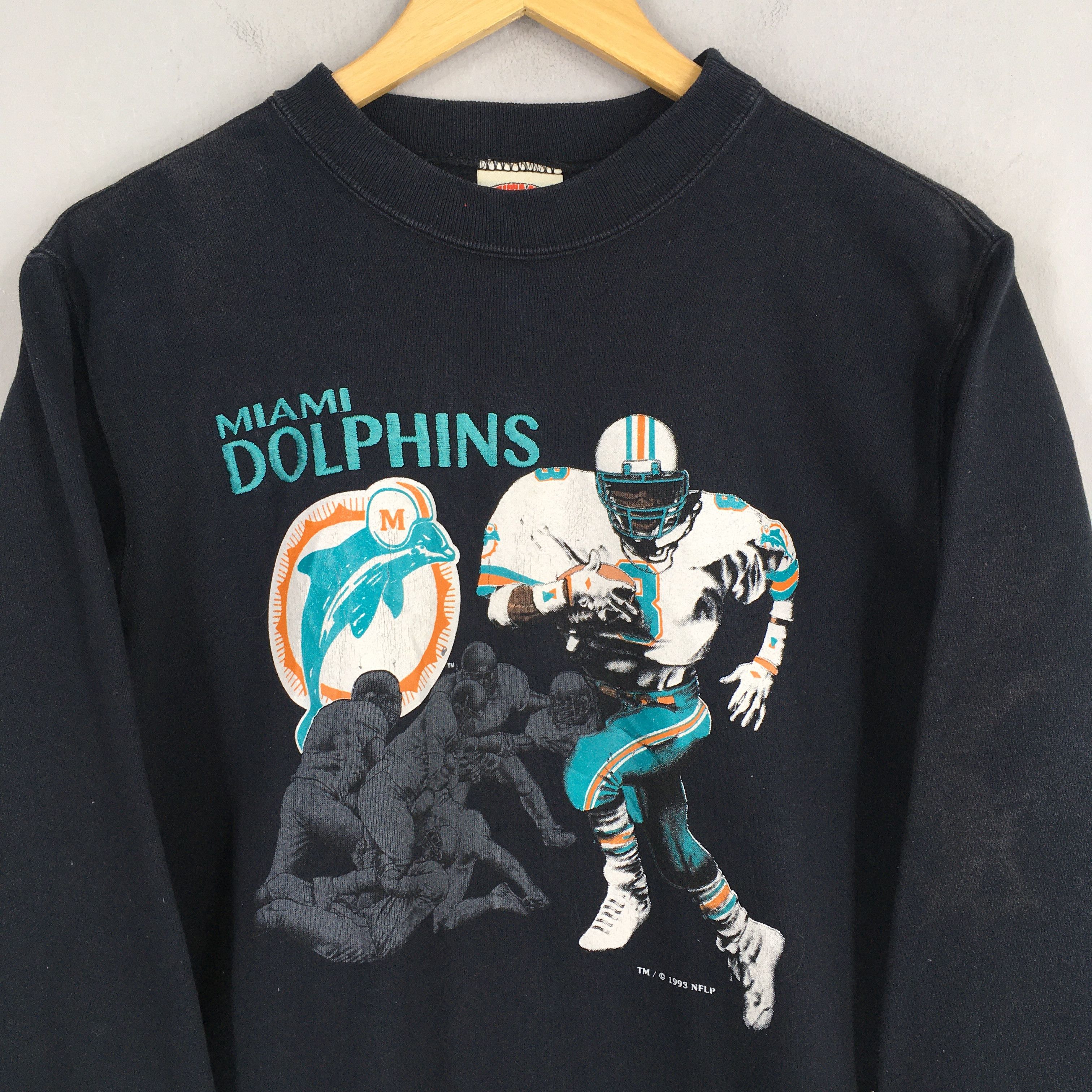 NFL Vintage 90s Miami Dolphins NFL Sweatshirt Youth Large Size US L / EU 52-54 / 3 - 2 Thumbnail