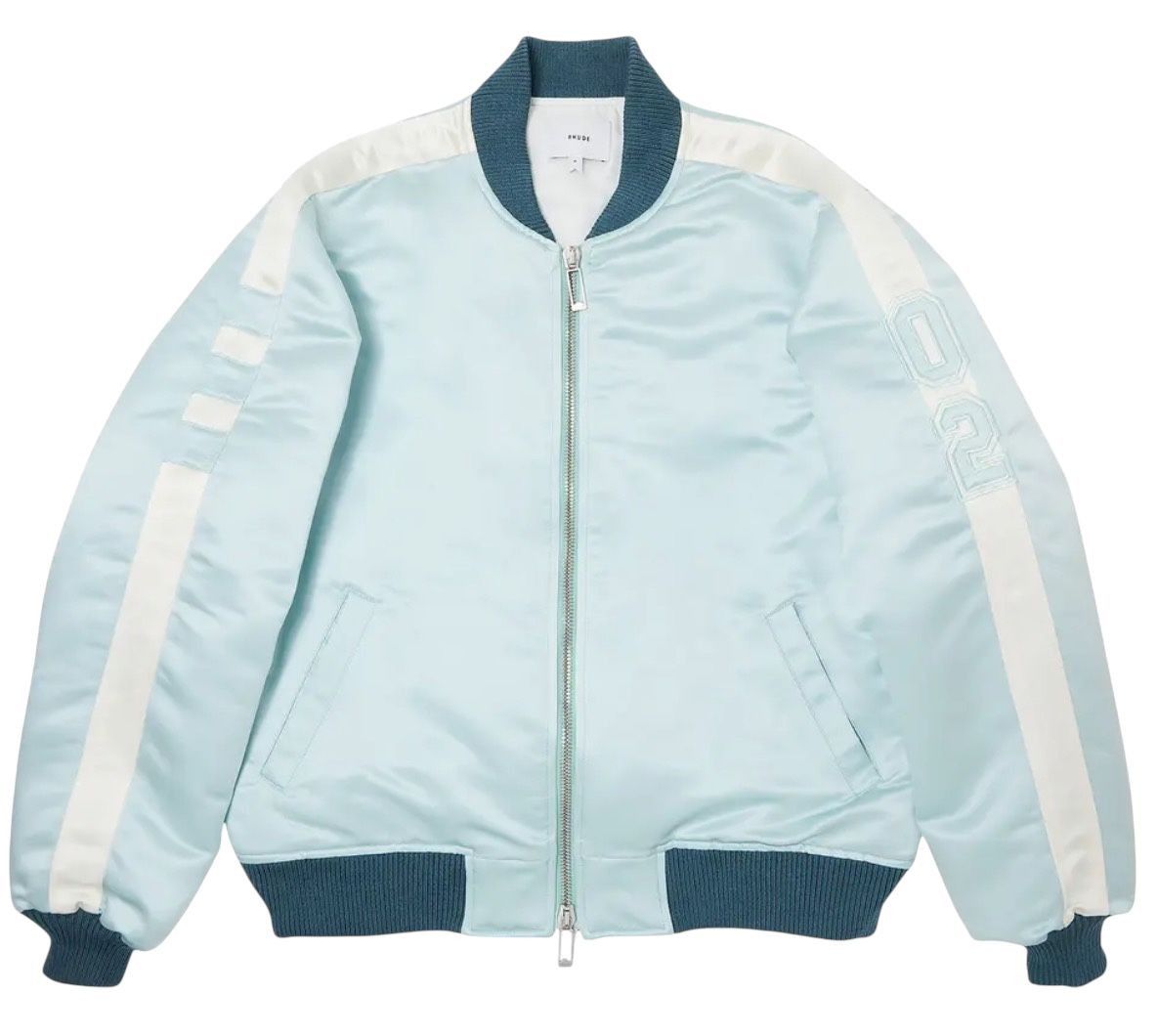 Rhude Satin Bomber Jacket 'Teal' Size US XL / EU 56 / 4 - 1 Preview