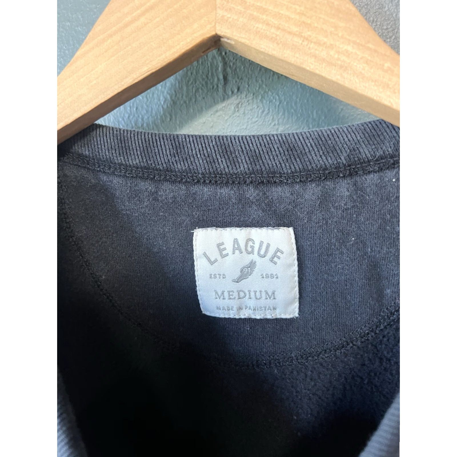 Vintage League Womens Black Pullover Sweatshirt Size M Long Sleeve Crew Neck Size M / US 6-8 / IT 42-44 - 3 Thumbnail