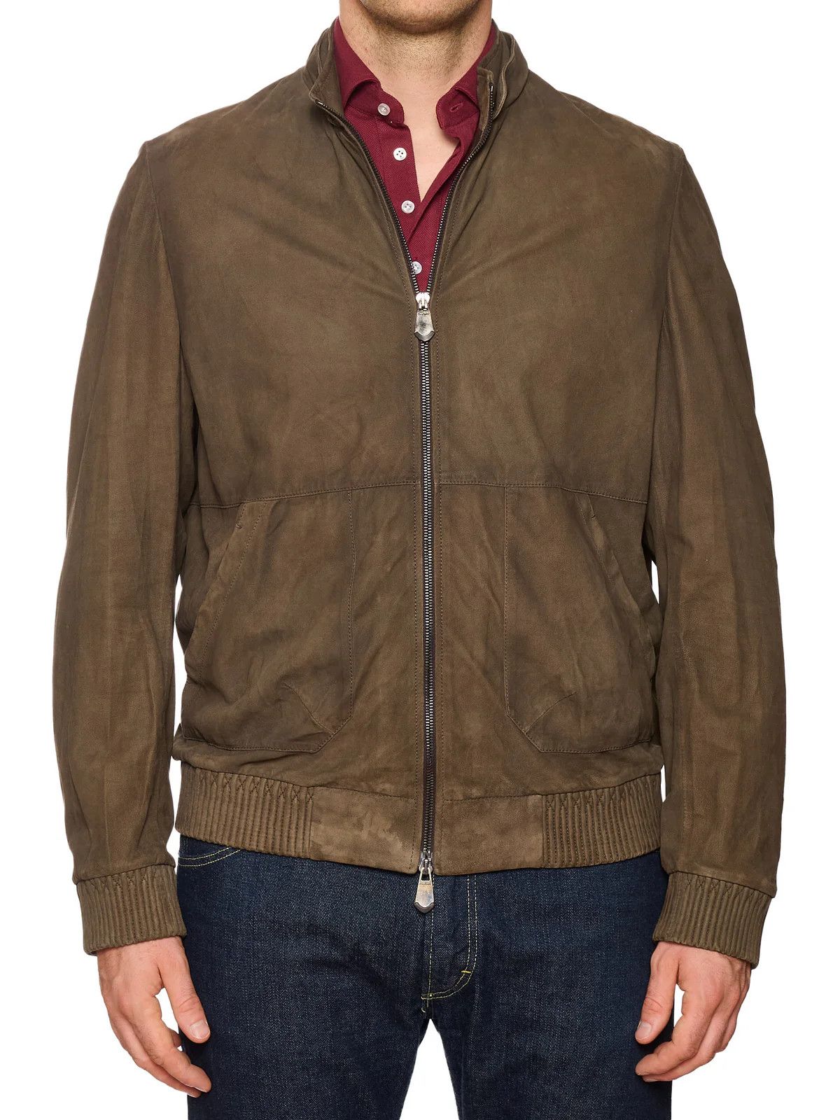 Berluti BERLUTI Packable Khaki Nubuck Lambskin Leather Hooded Jacket Size US M / EU 48-50 / 2 - 1 Thumbnail