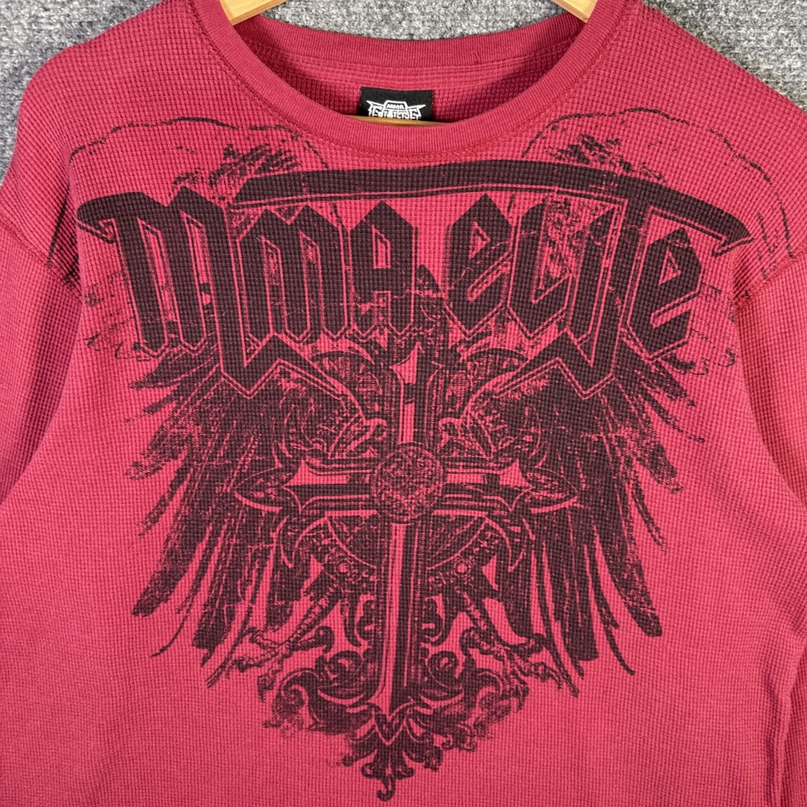 Affliction Vintage MMA Elite Waffle Knit Thermal Long Sleeve Shirt XL Size US XL / EU 56 / 4 - 2 Thumbnail