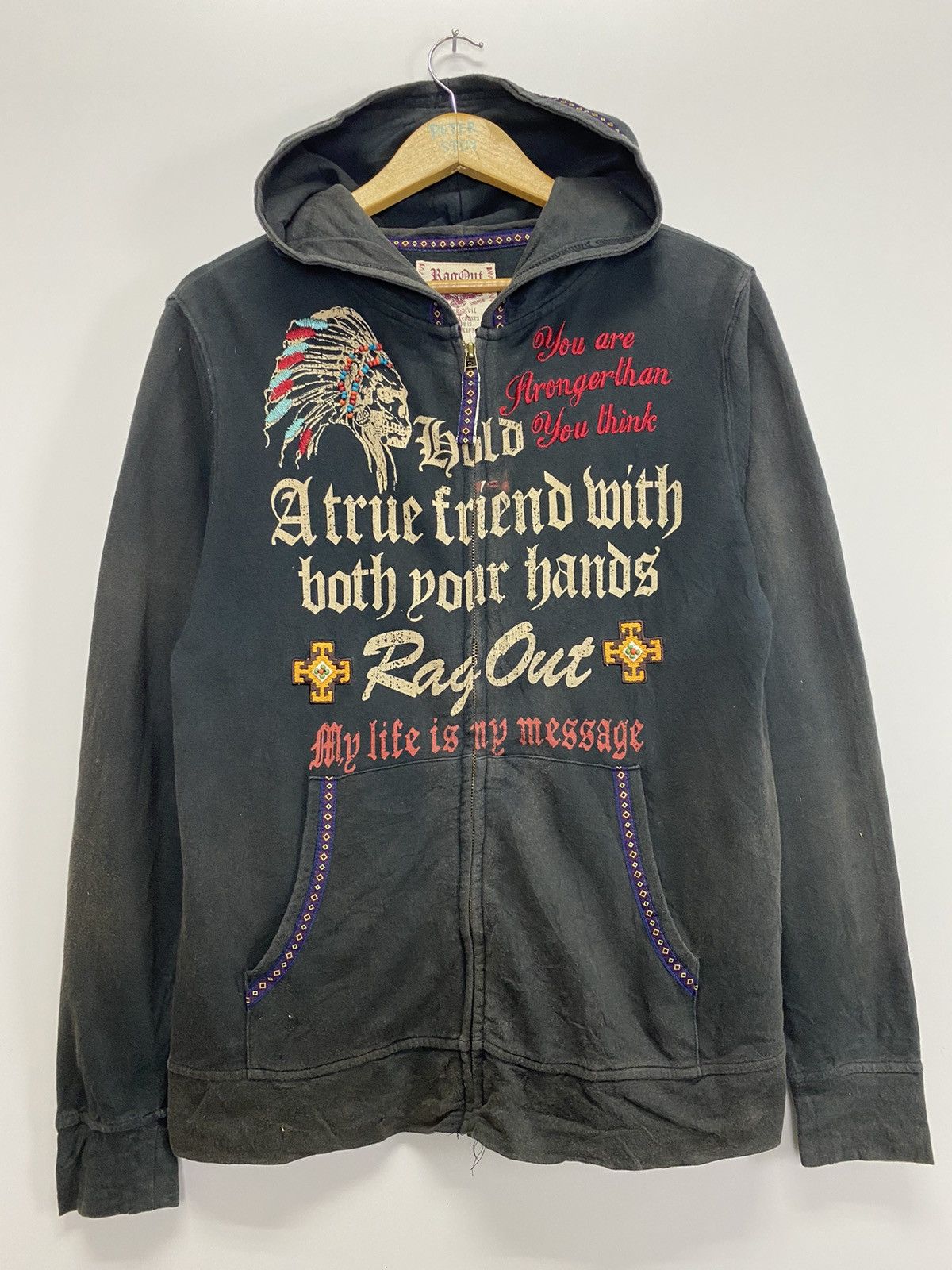 Japanese Brand × Vintage Vintage Rag out hoodies Size US M / EU 48-50 / 2 - 3 Thumbnail
