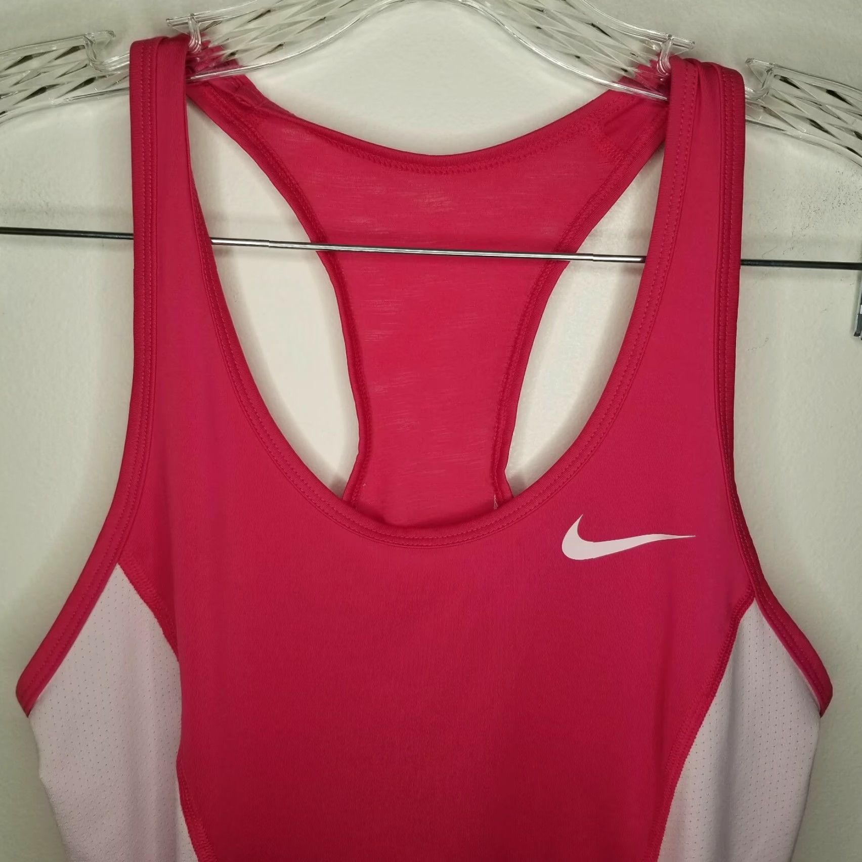Nike Nike Pro Tank Top Women S Dri-FIT Pink White Activewear Shirt Tank Top Women Size S Pink Nike Pro Size ONE SIZE - 2 Thumbnail